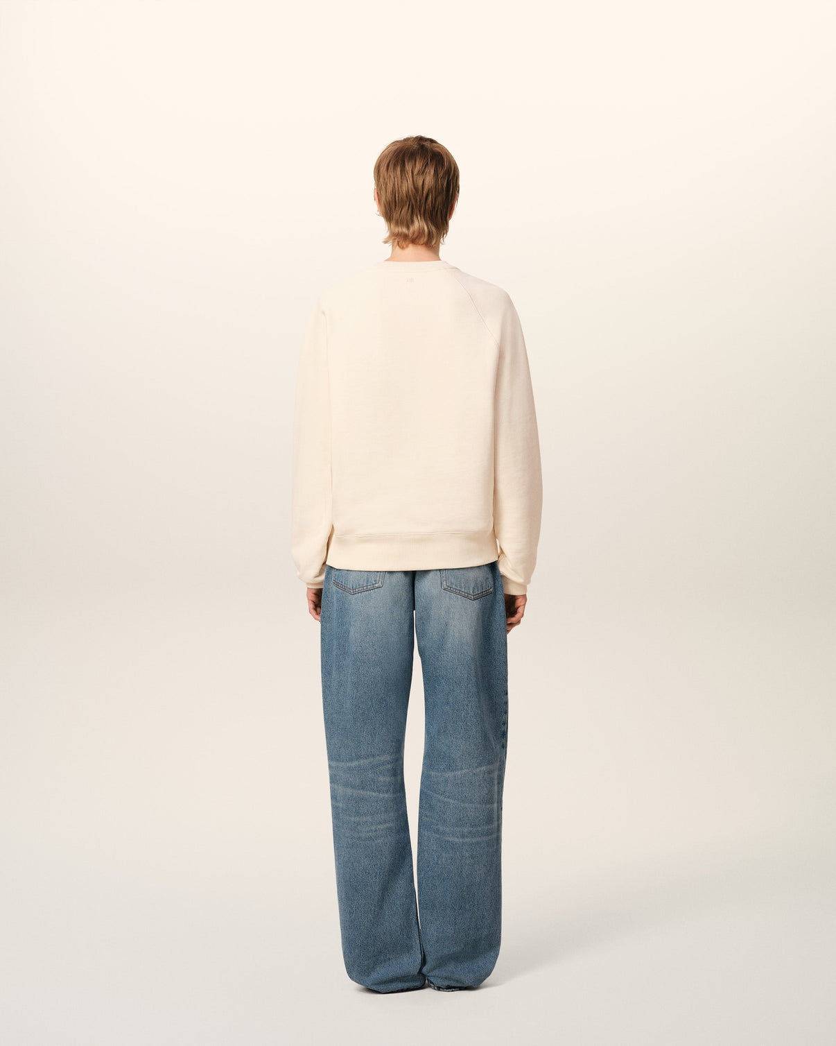 Beige Cotton Patch Sweatshirt