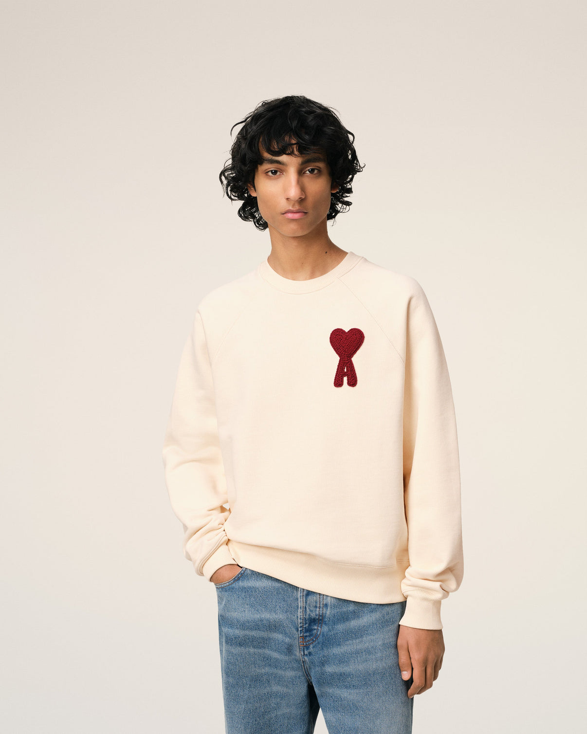 Beige Cotton Patch Sweatshirt