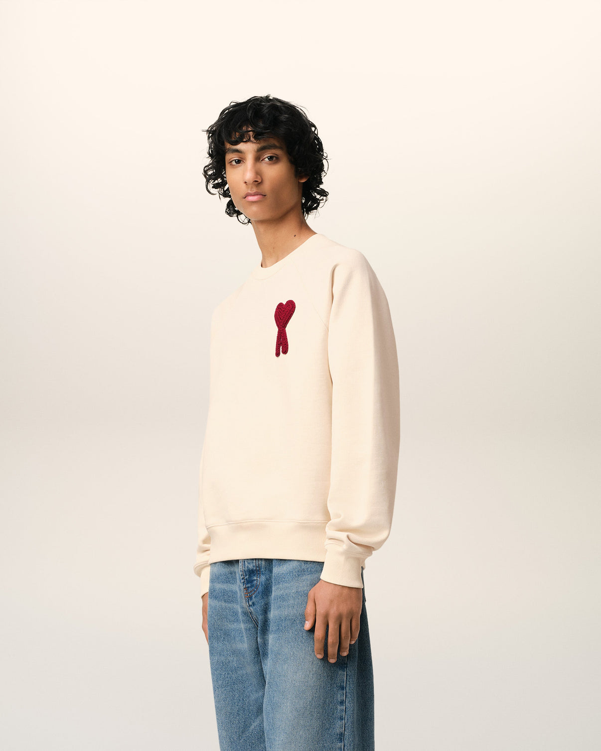 Beige Cotton Patch Sweatshirt
