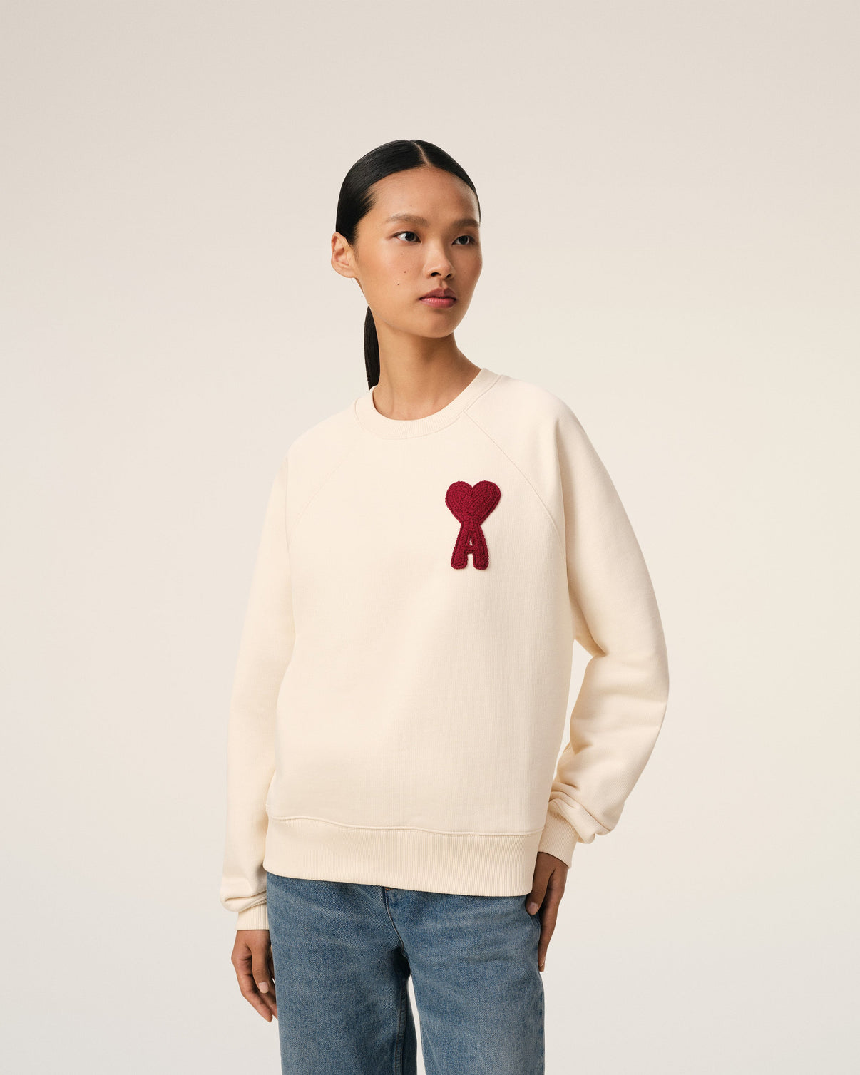 Beige Cotton Patch Sweatshirt