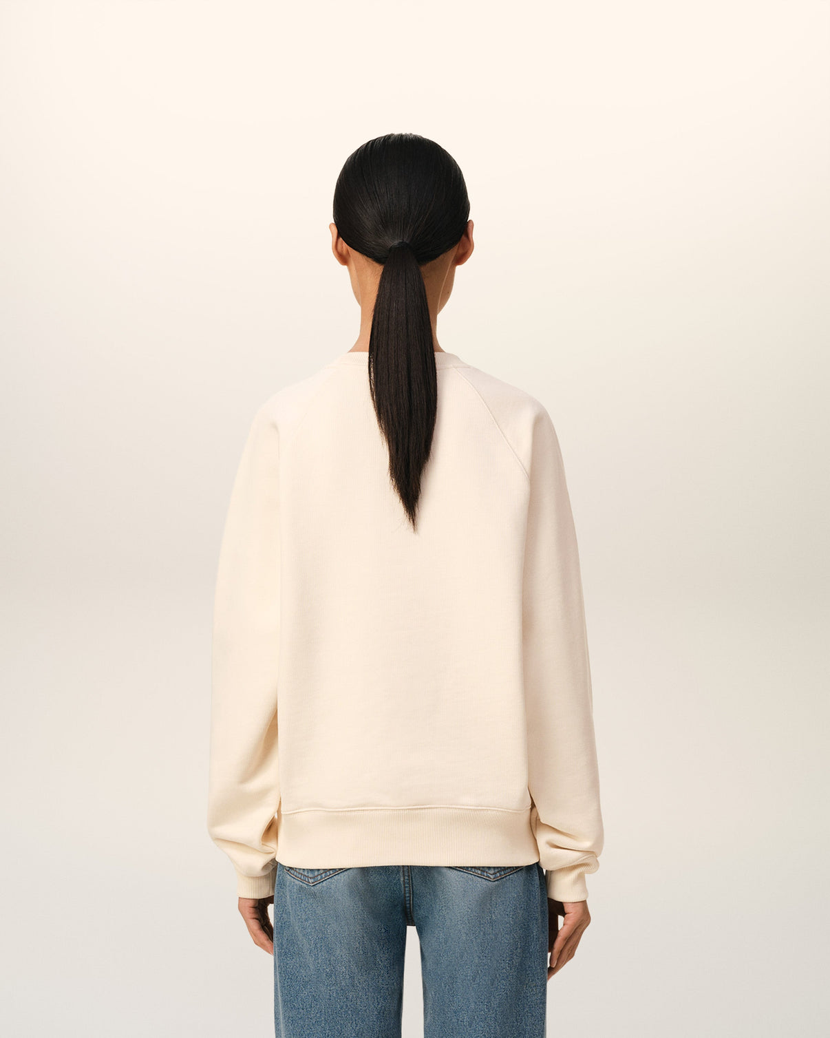 Beige Cotton Patch Sweatshirt