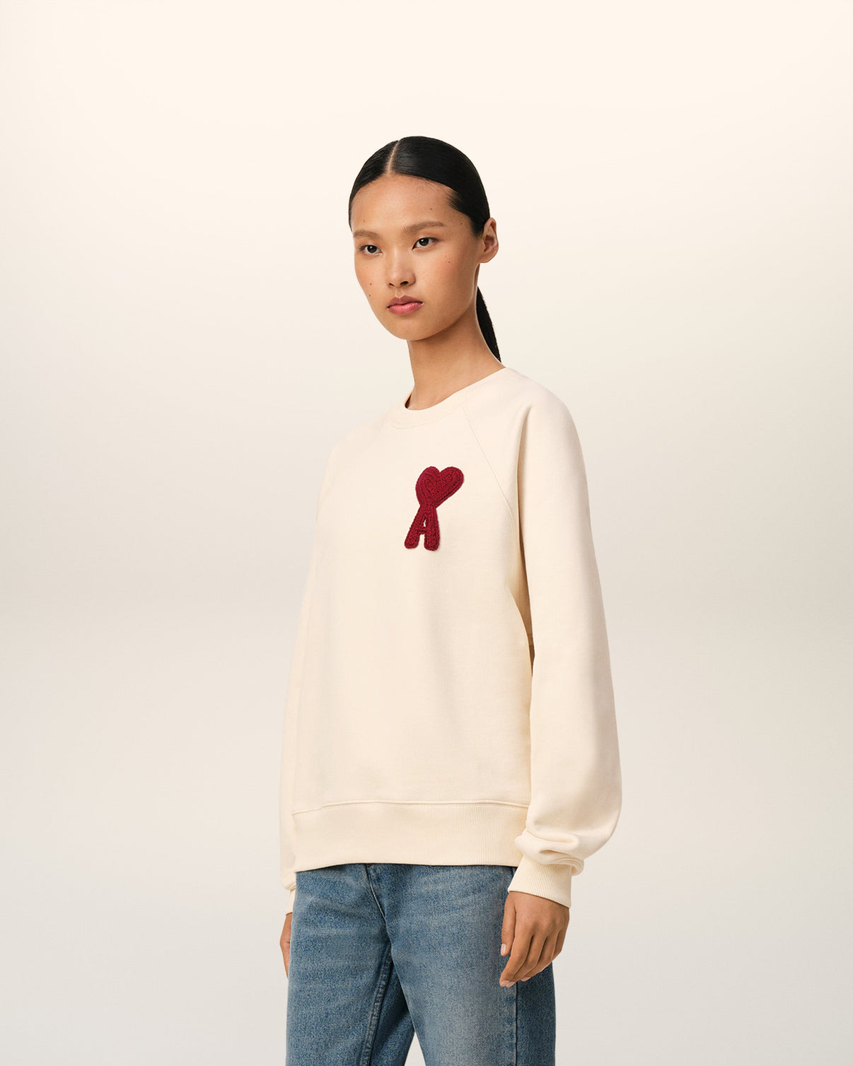 Beige Cotton Patch Sweatshirt