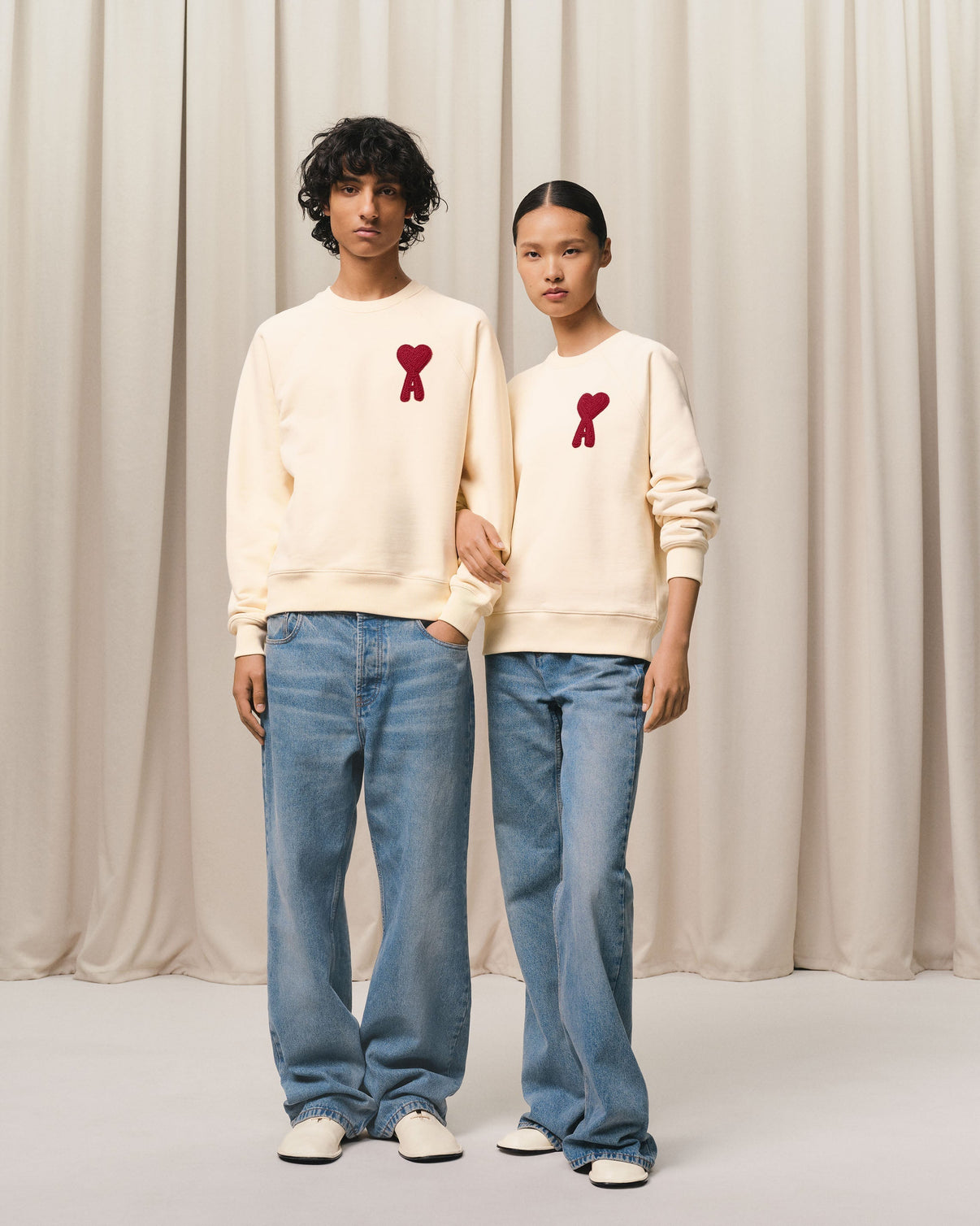 Beige Cotton Patch Sweatshirt