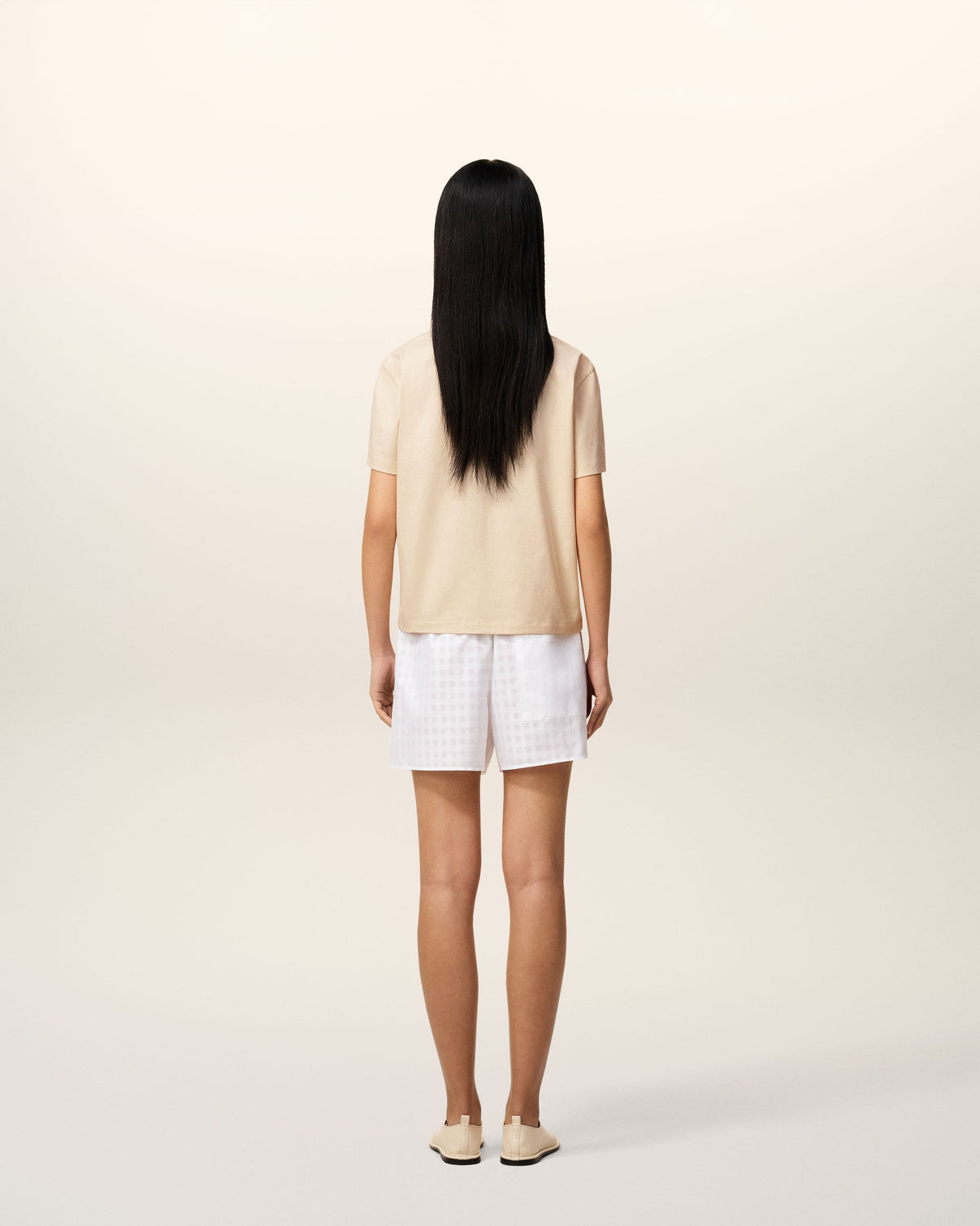 Beige Cotton Patch T-Shirt