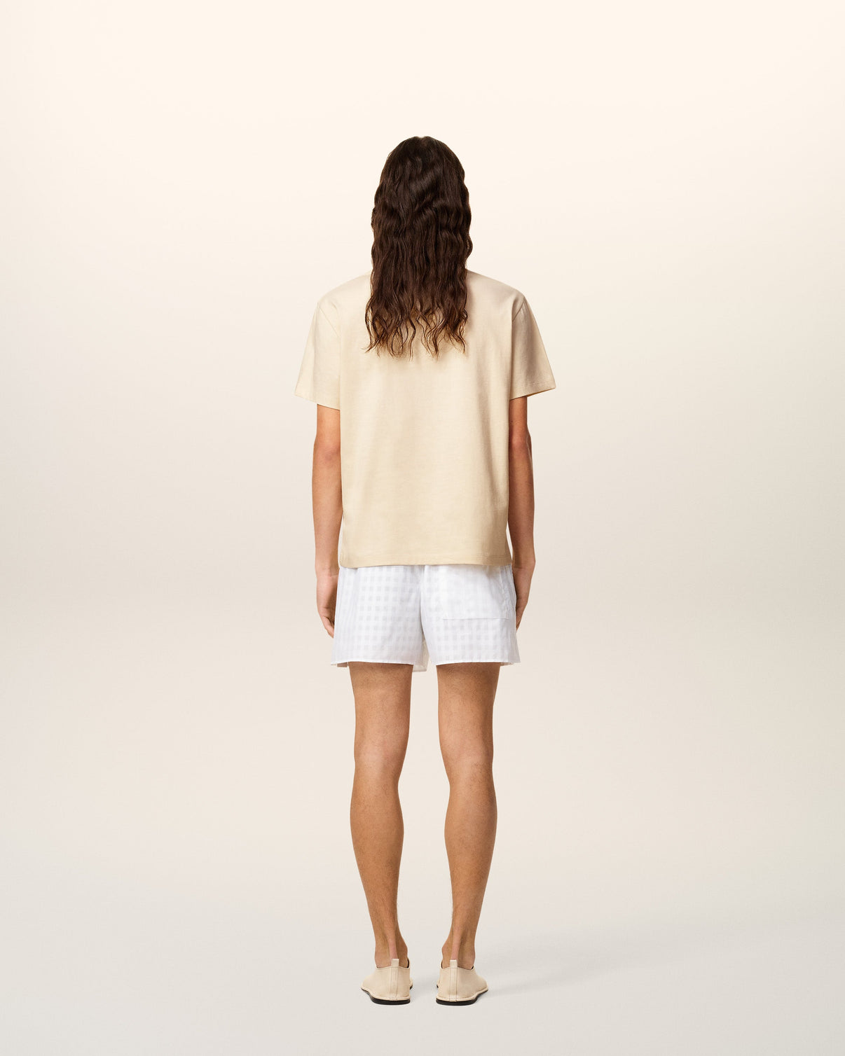 Beige Cotton Patch T-Shirt