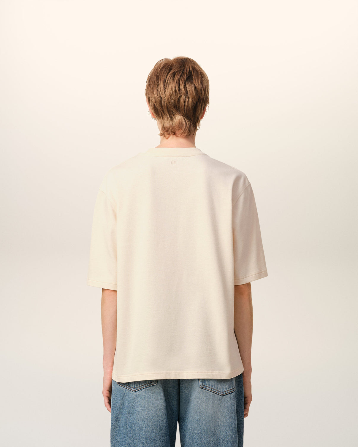 Beige Cotton Patch T-Shirt