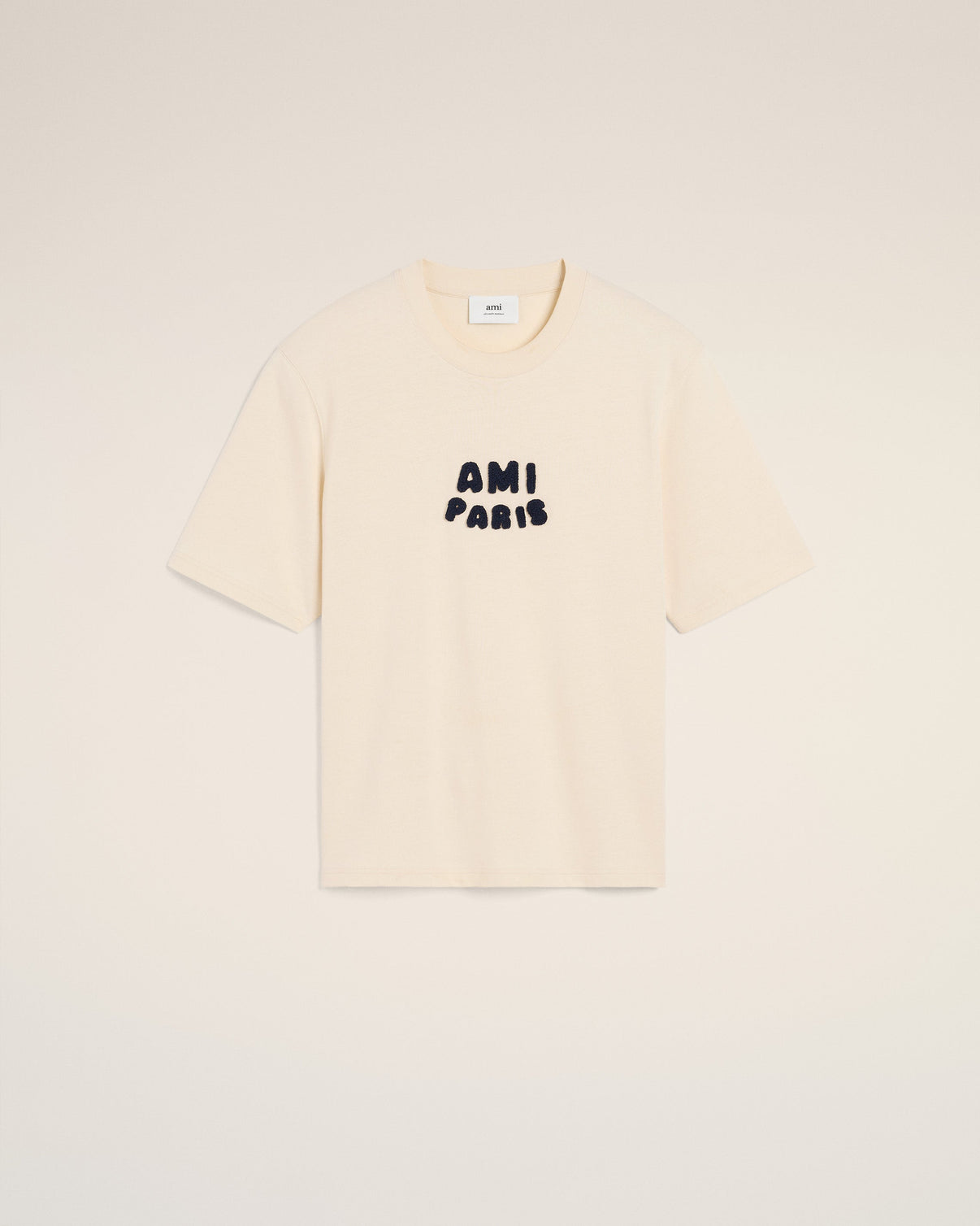 Beige Cotton Patch T-Shirt