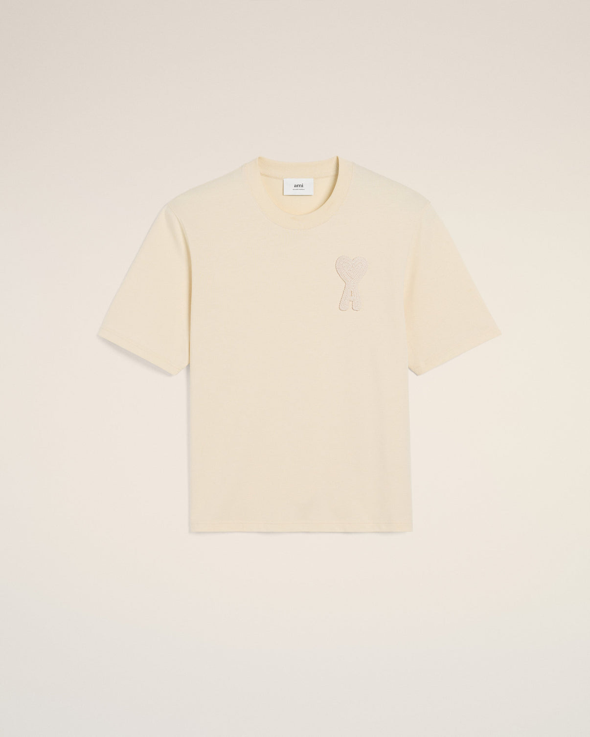 Beige Cotton Patch T-Shirt