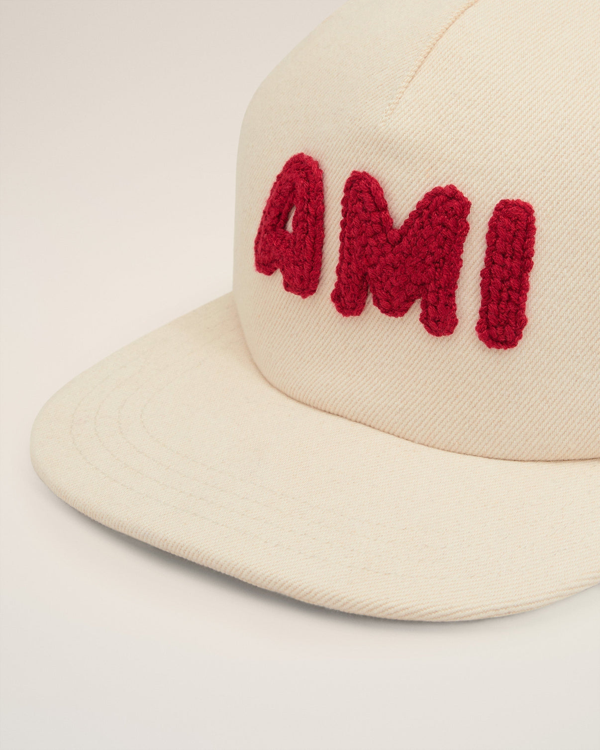 Beige Cotton Patch Trucker Cap