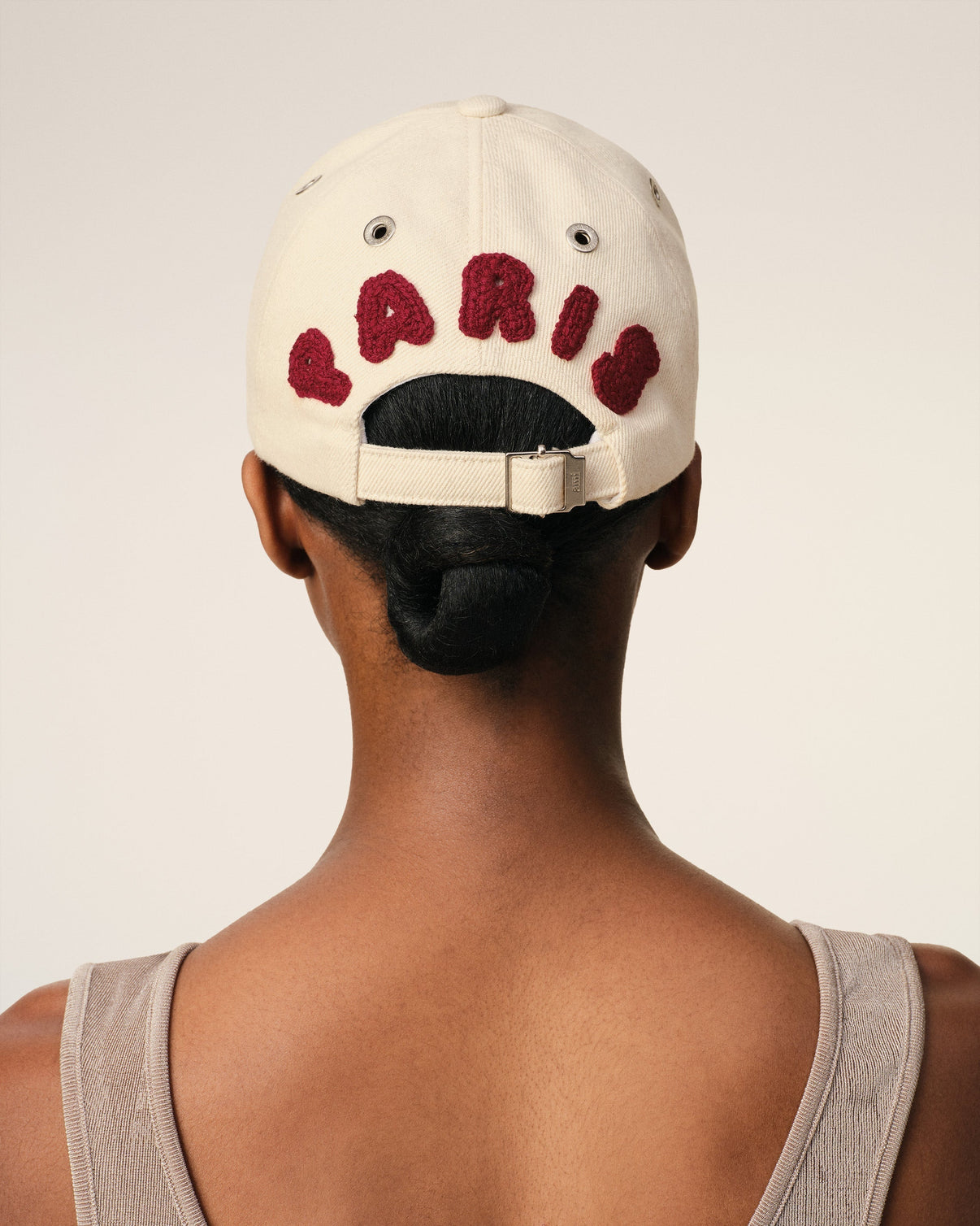 Beige Cotton Patch Trucker Cap