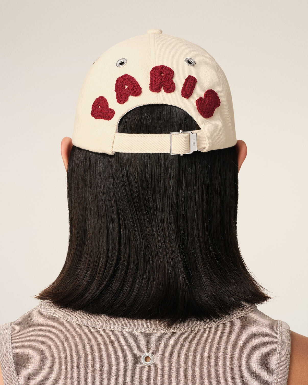 Beige Cotton Patch Trucker Cap