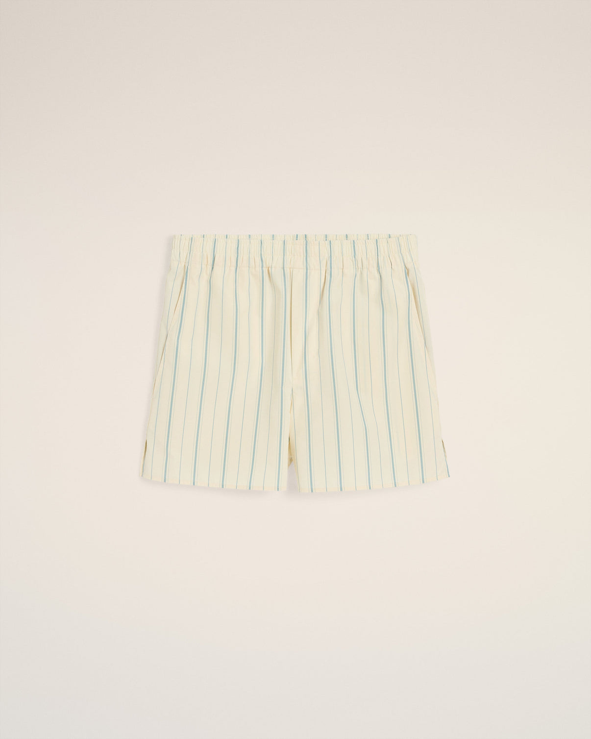 Beige Cotton Striped Short