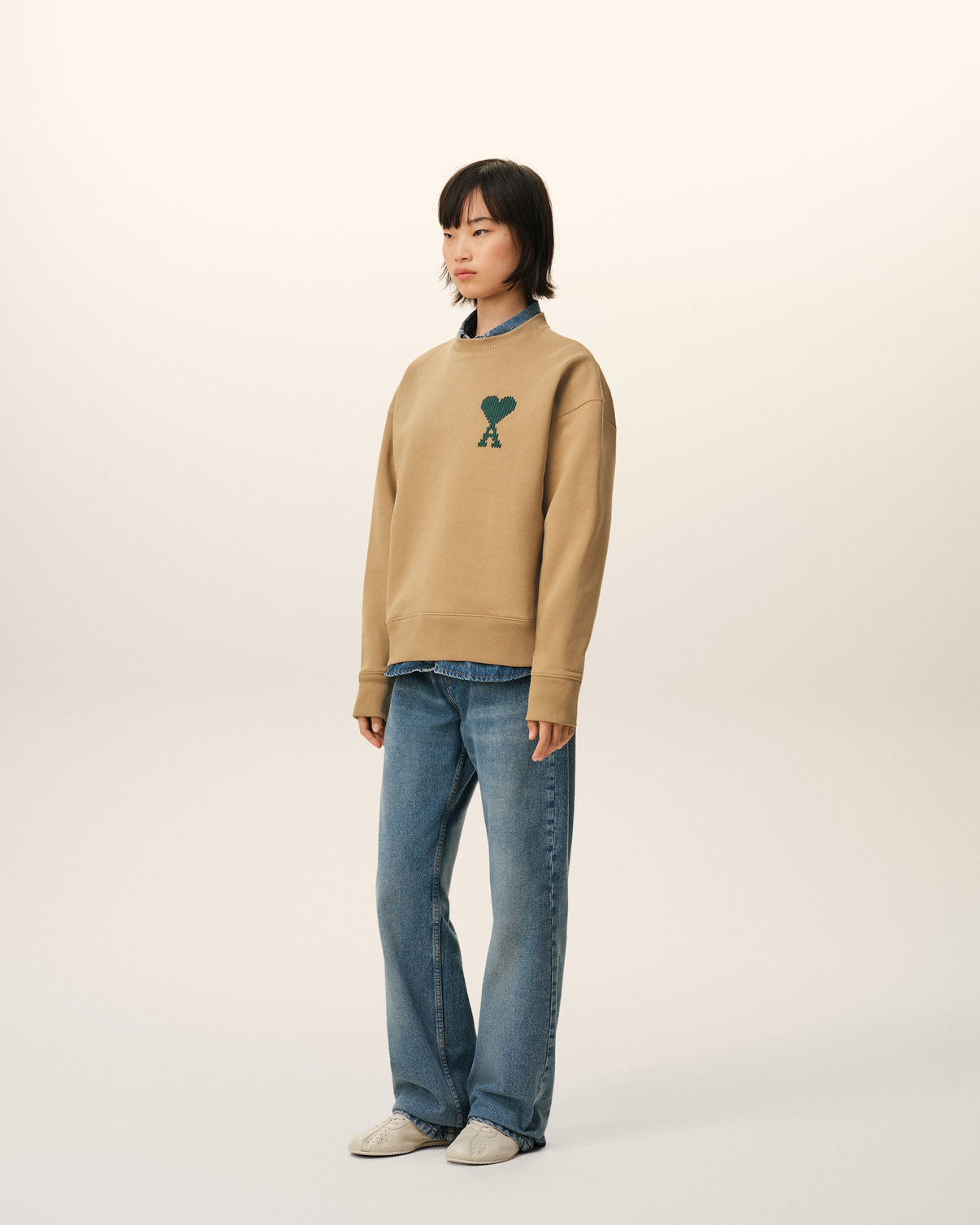 Beige Cotton Sweatshirt