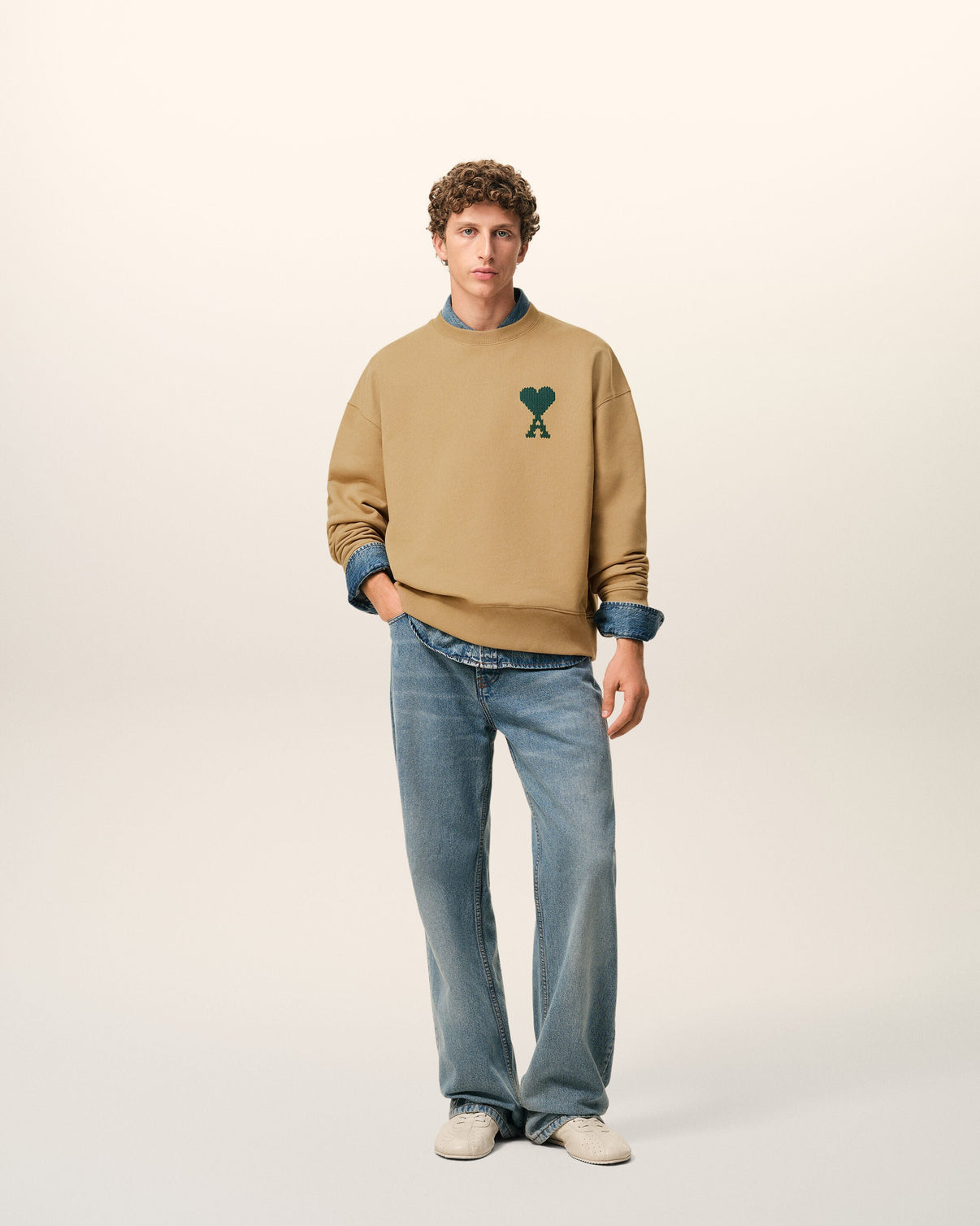 Beige Cotton Sweatshirt