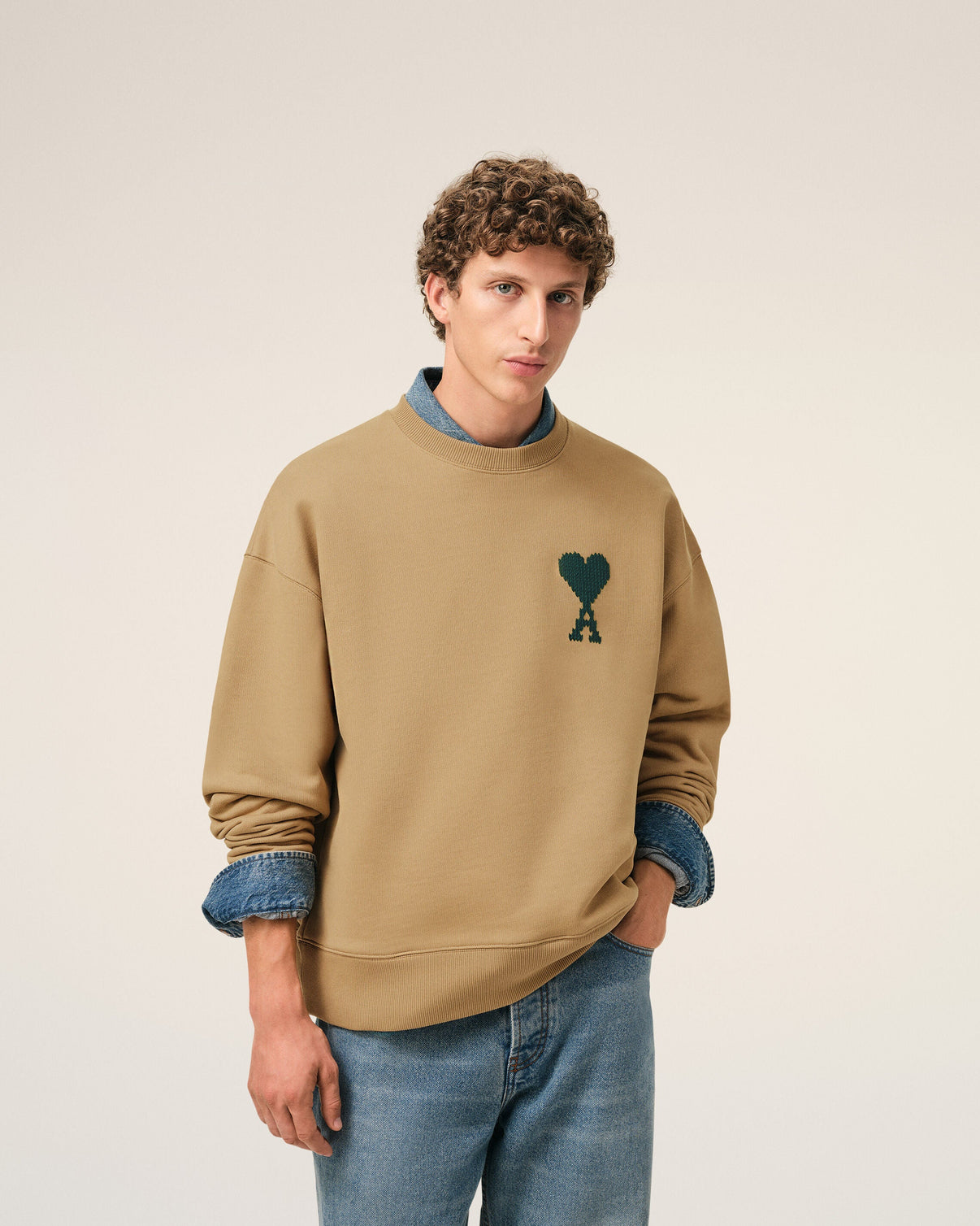 Beige Cotton Sweatshirt
