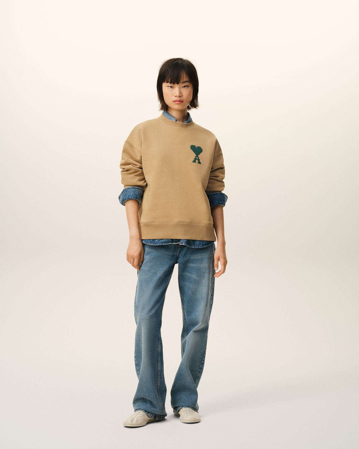 Beige Cotton Sweatshirt