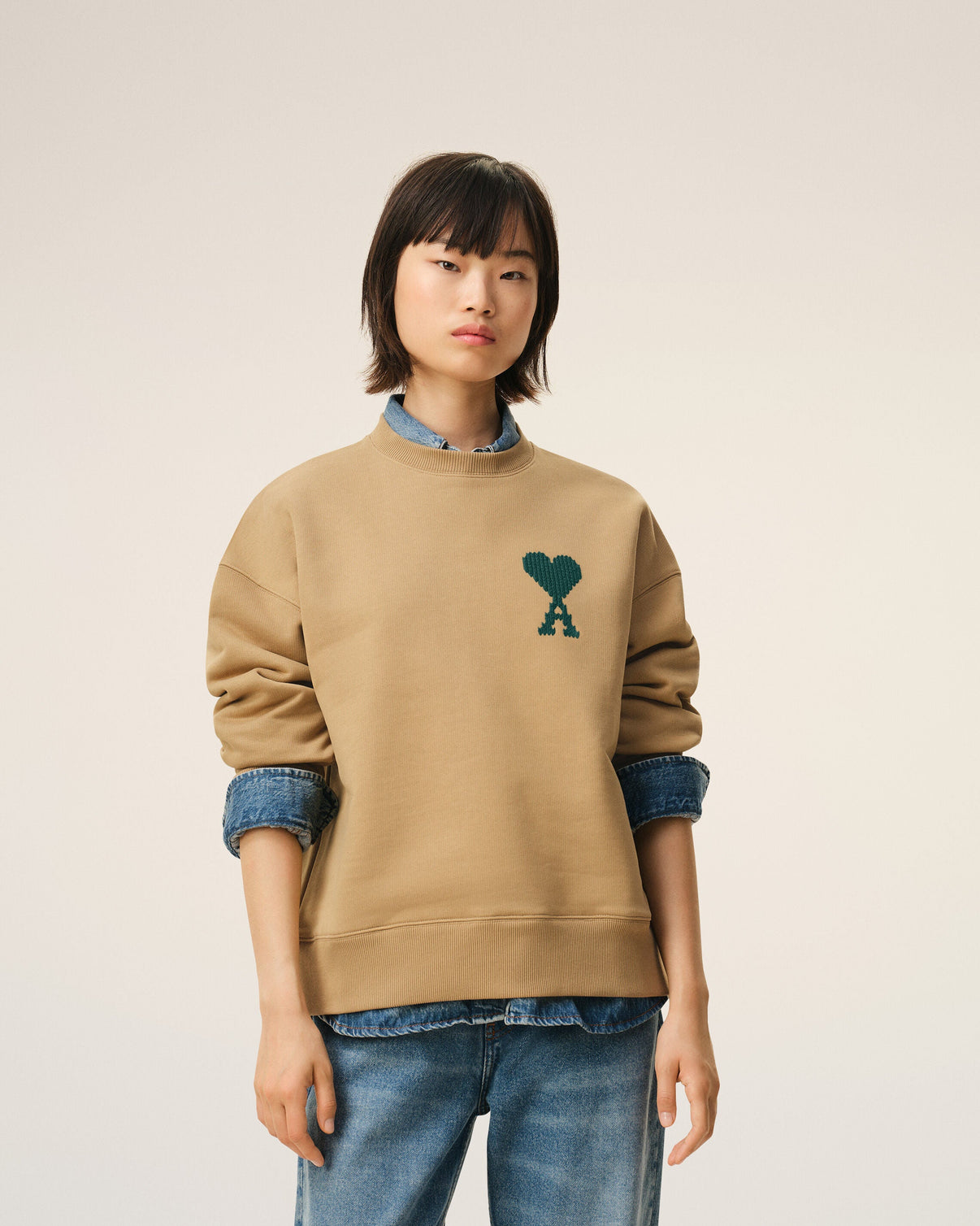 Beige Cotton Sweatshirt