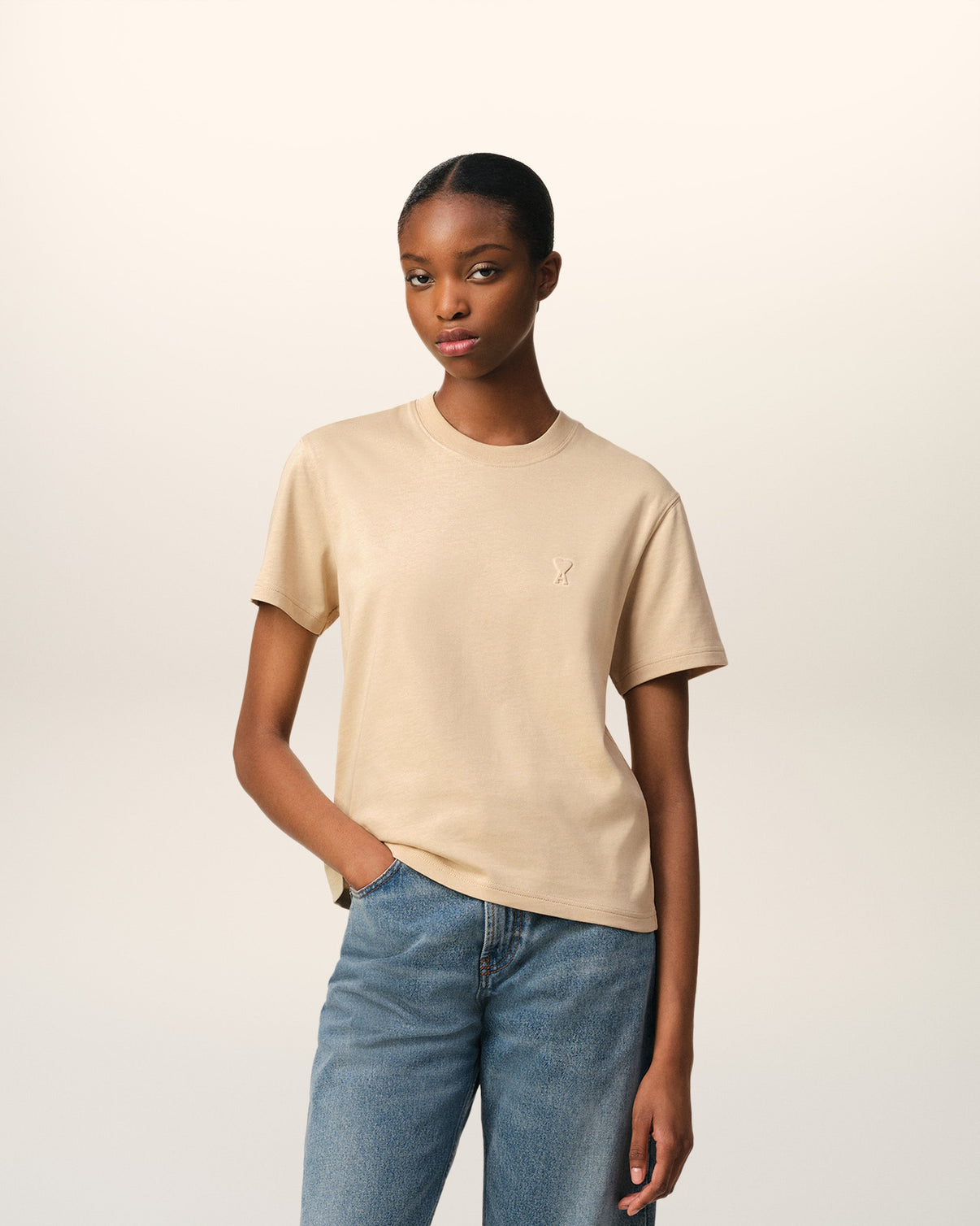 Beige Cotton T-Shirt