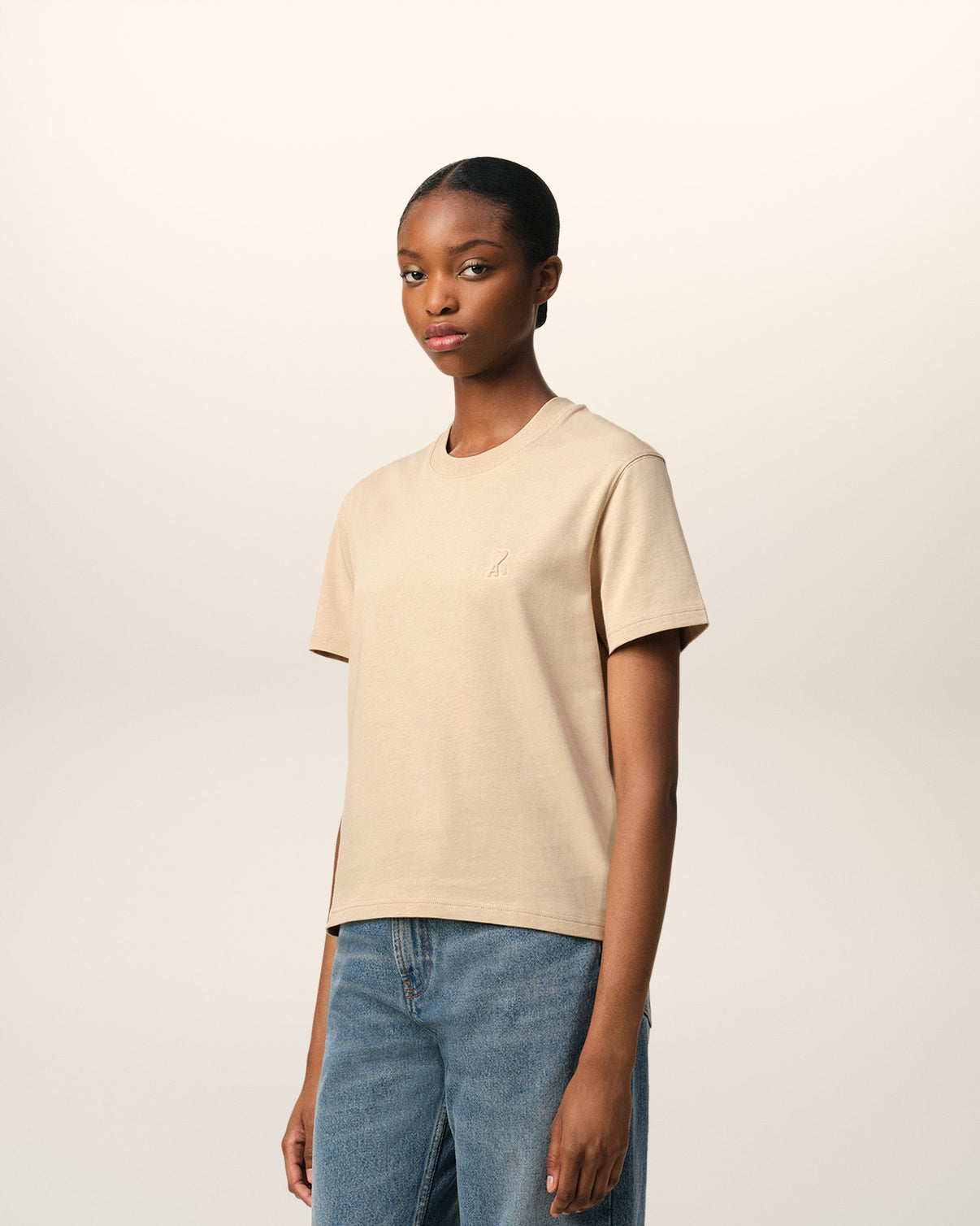 Beige Cotton T-Shirt
