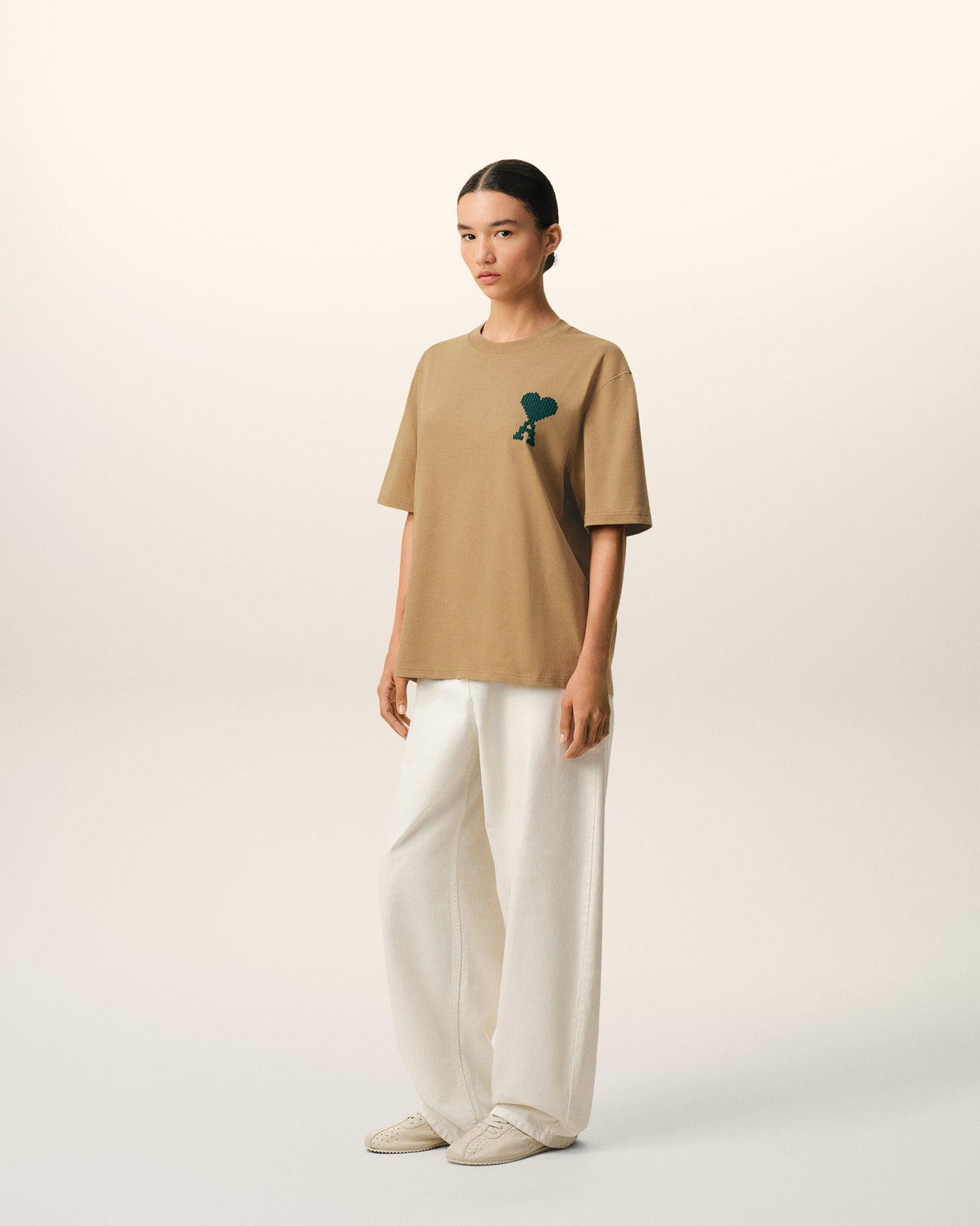 Beige Cotton T-shirt