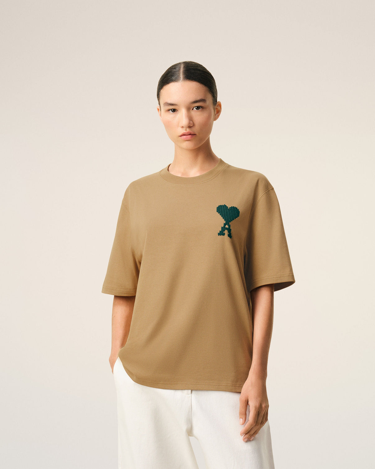 Beige Cotton T-shirt