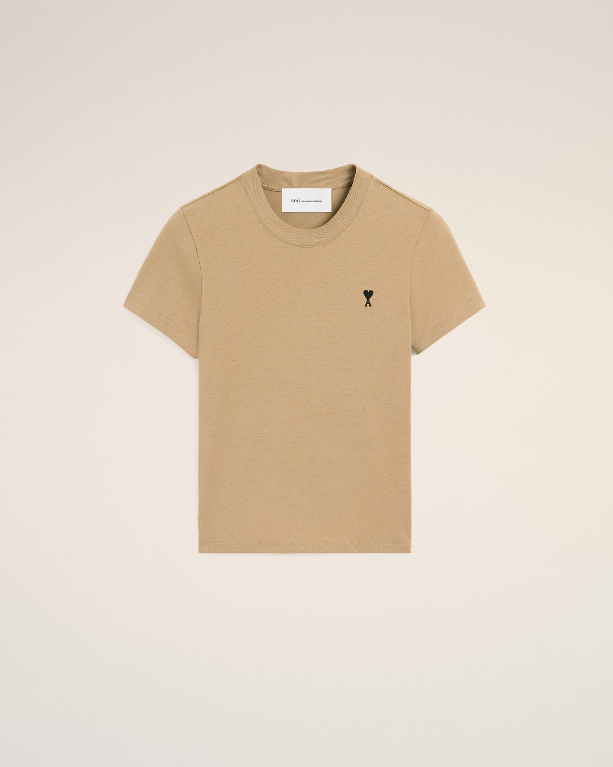 Beige cotton t-shirt with