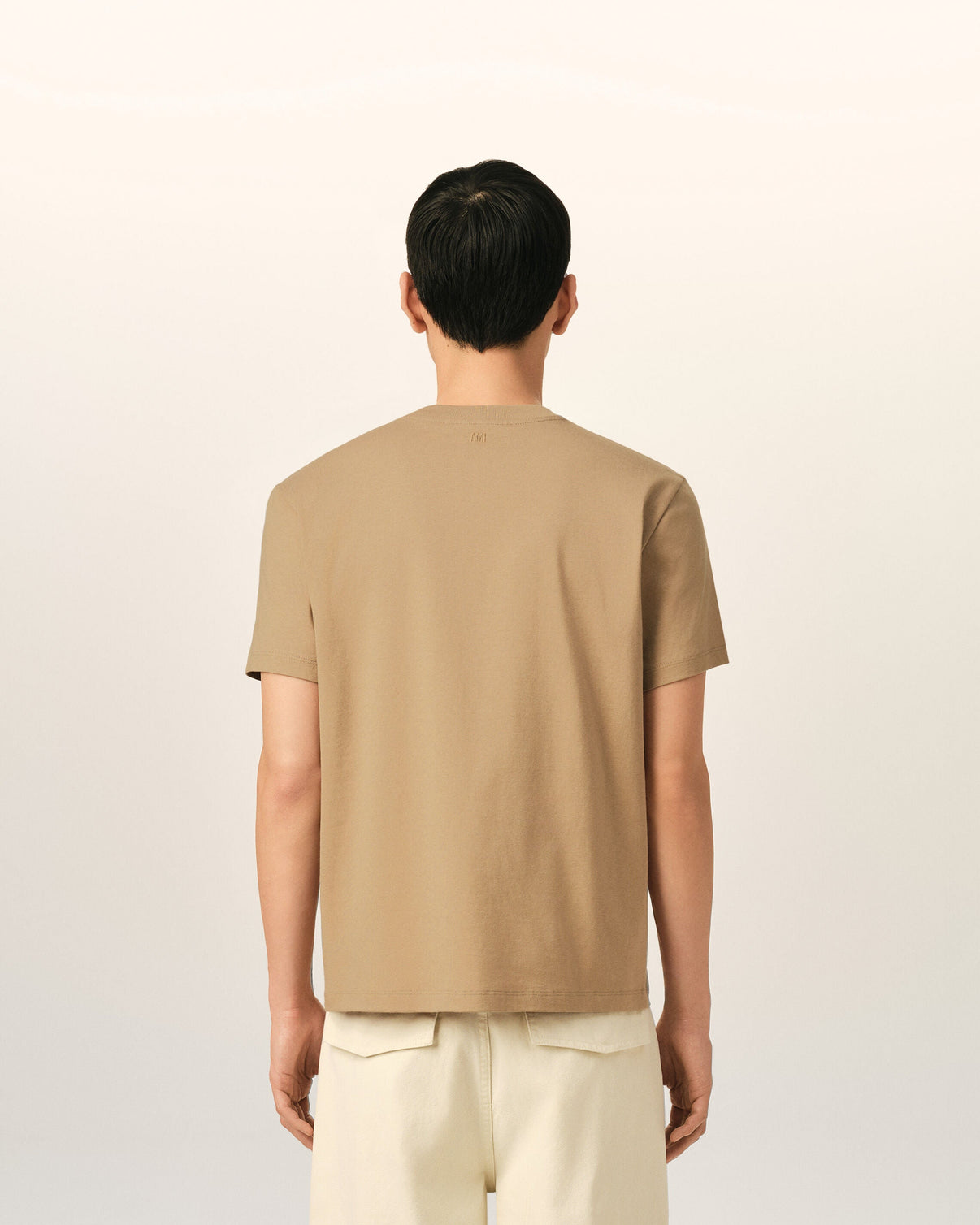 Beige cotton t-shirt with