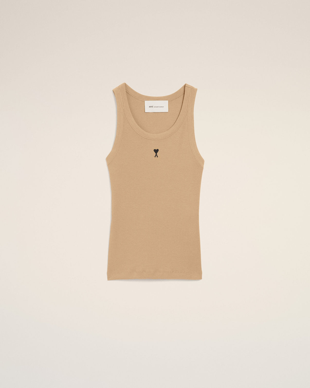 Beige cotton tanktop with