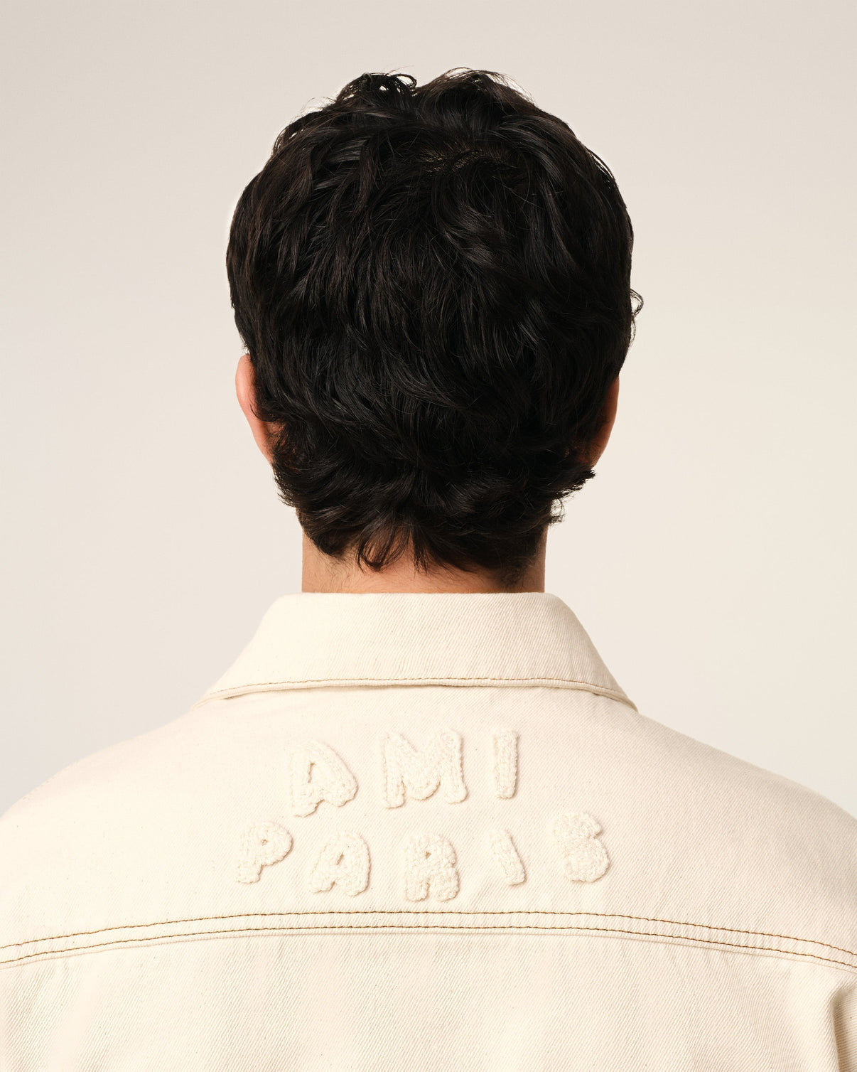 Beige Cotton Trucker Jacket