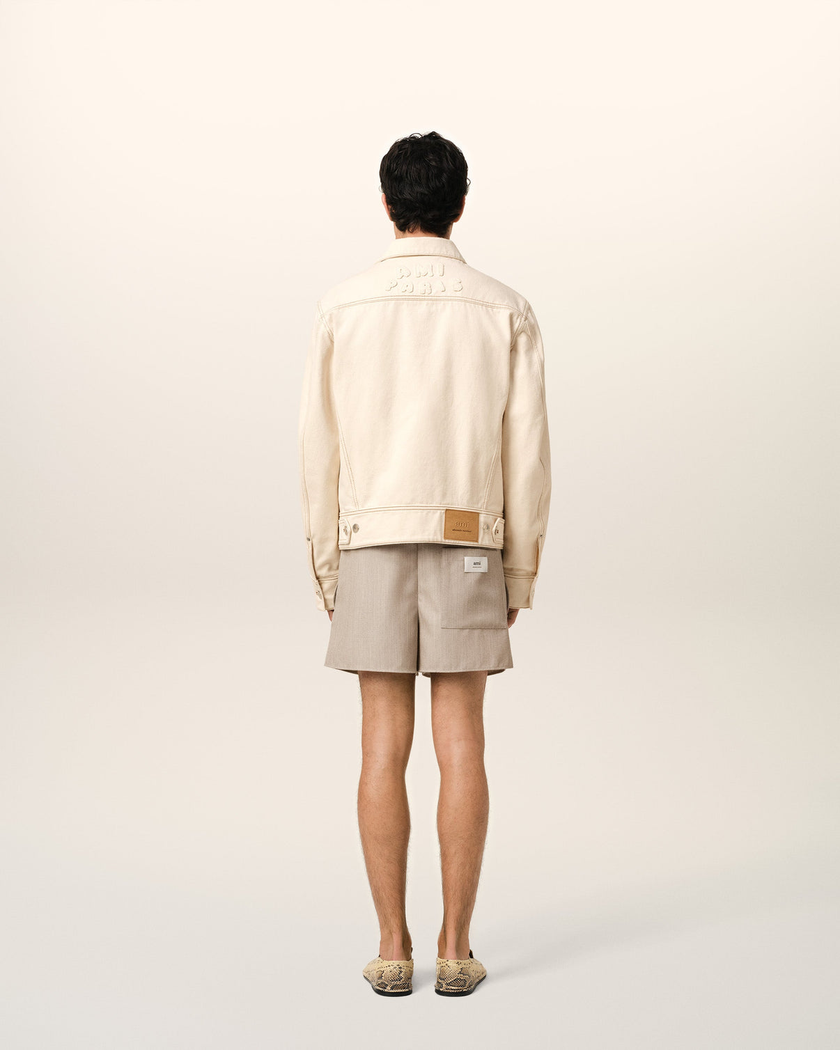 Beige Cotton Trucker Jacket