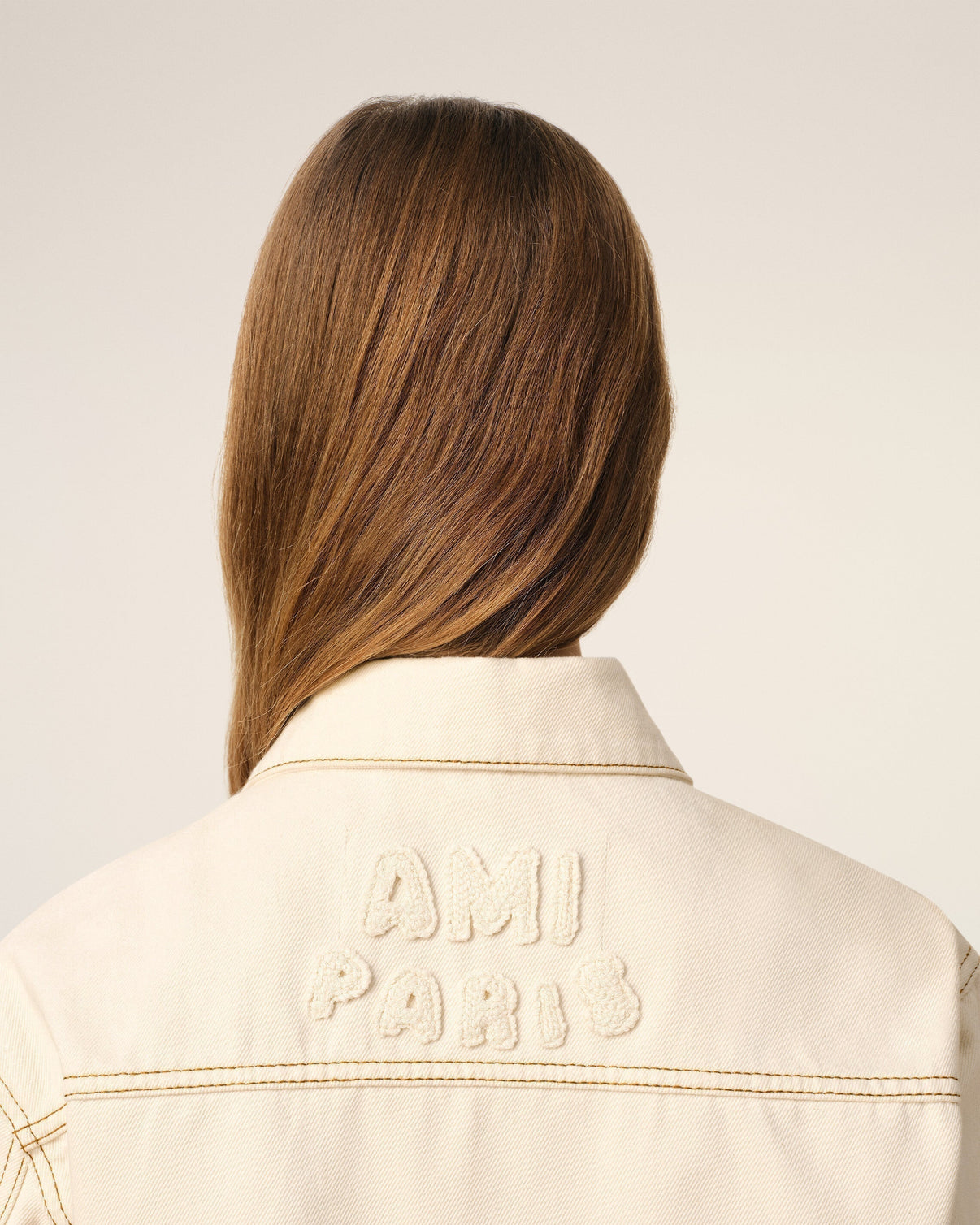 Beige Cotton Trucker Jacket