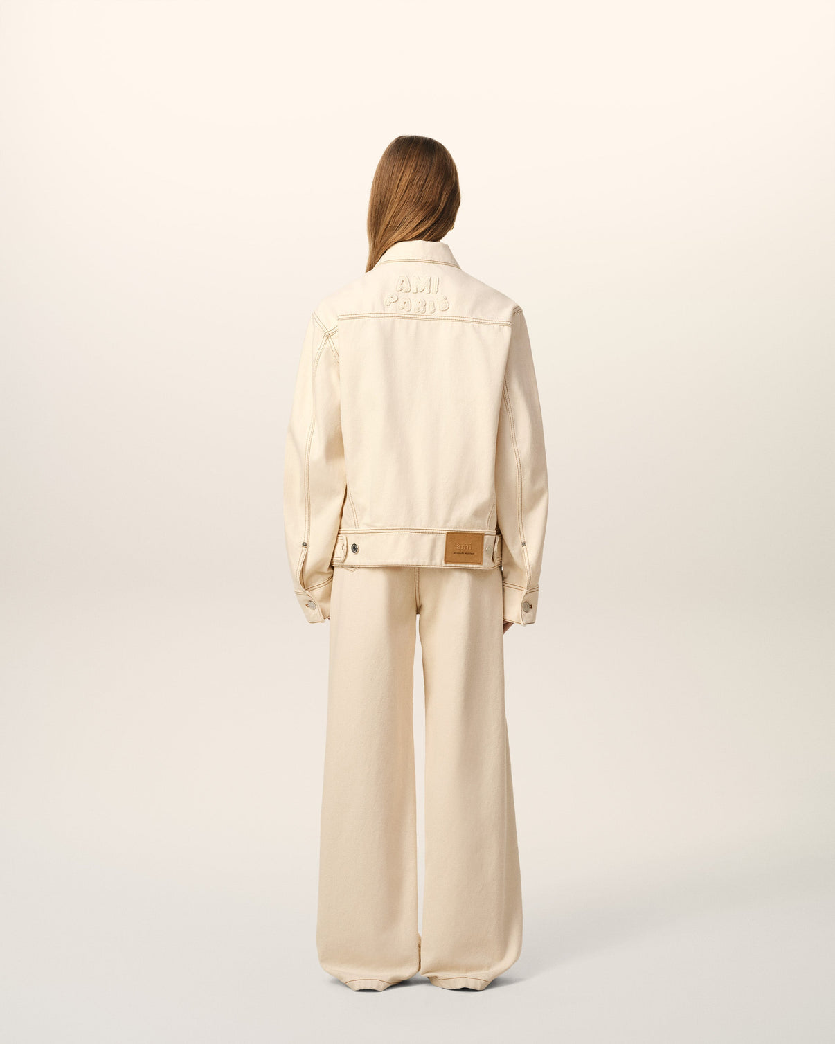 Beige Cotton Trucker Jacket