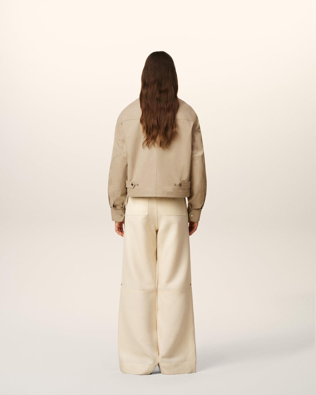 Beige Cotton Worker Jacket