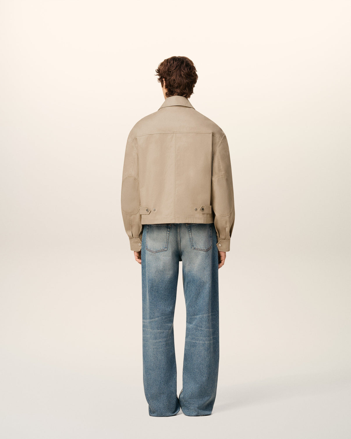 Beige Cotton Worker Jacket