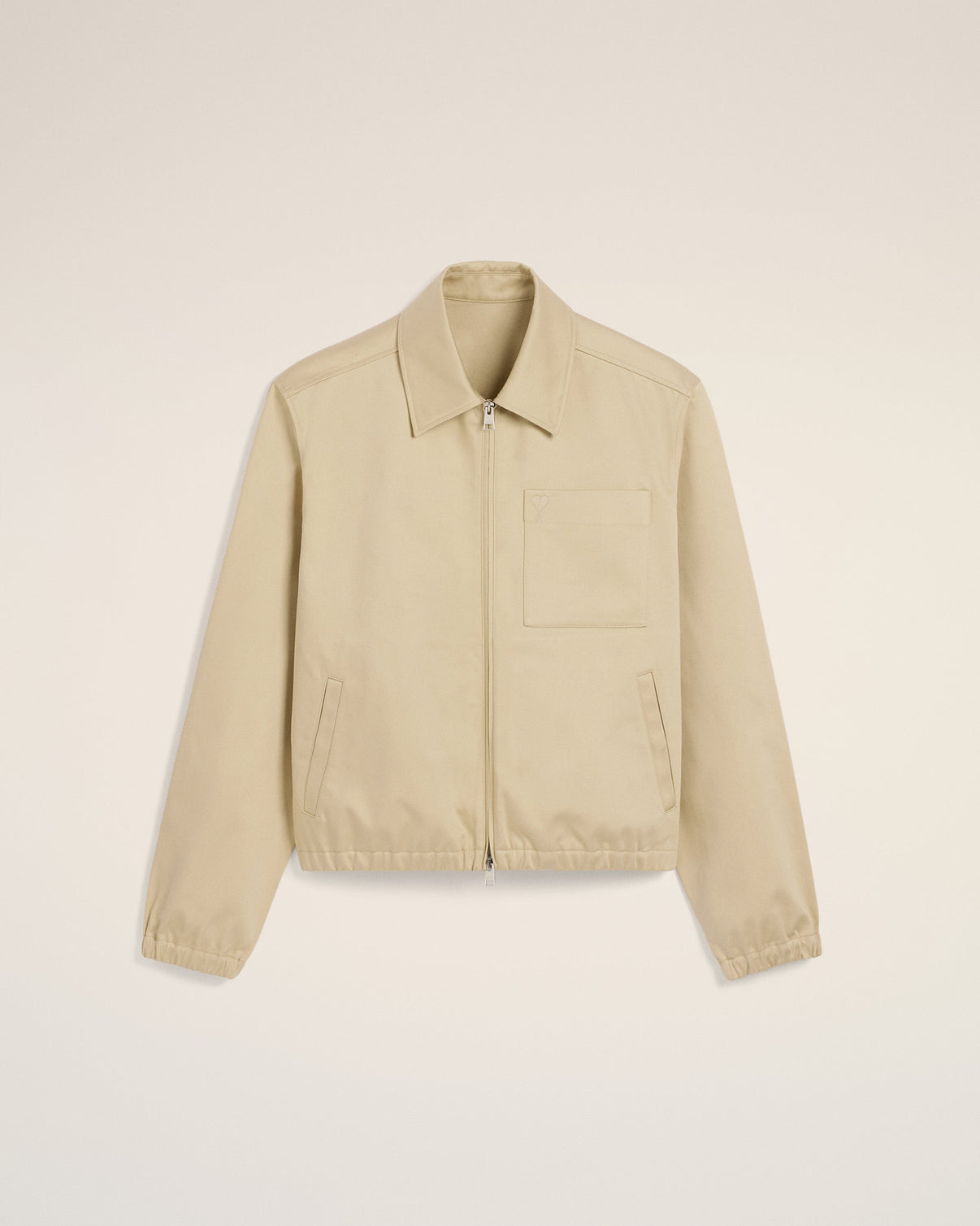 Beige Cotton Zipped Jacket