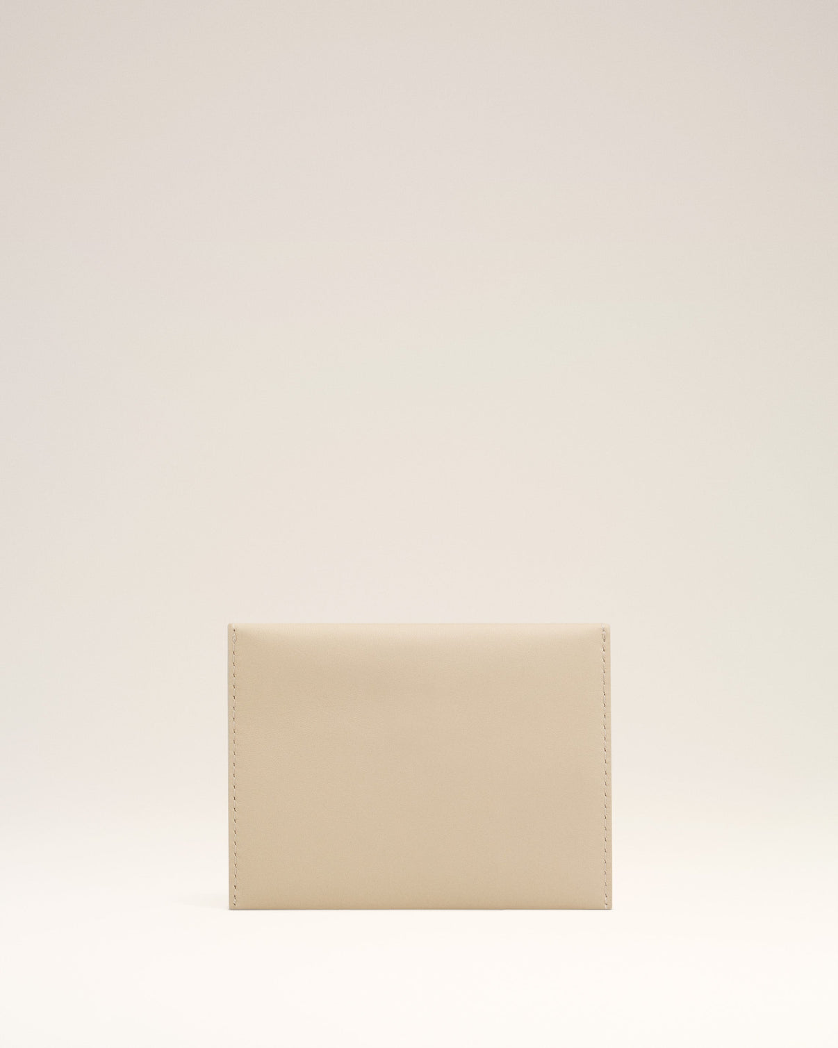 Beige Leather Carrousel Folded Card Holder