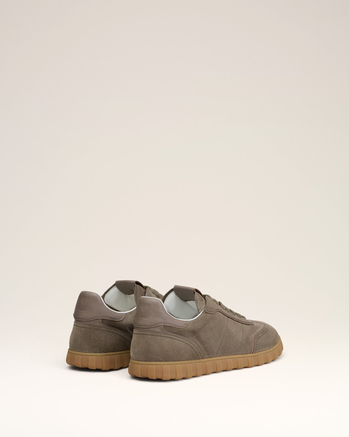 Beige Leather Low Top Step Sneakers