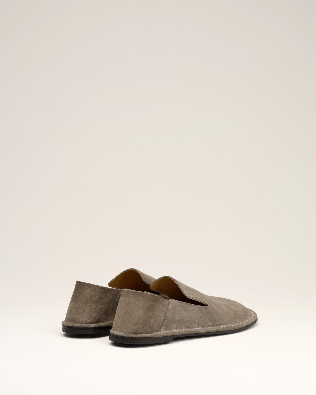 Beige Leather Midi Slippers