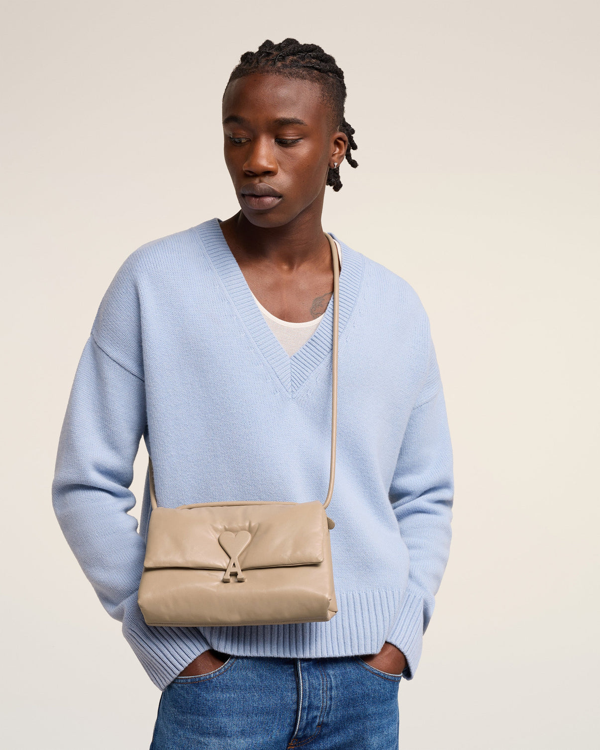 Beige Leather Voulez-Vous Bag