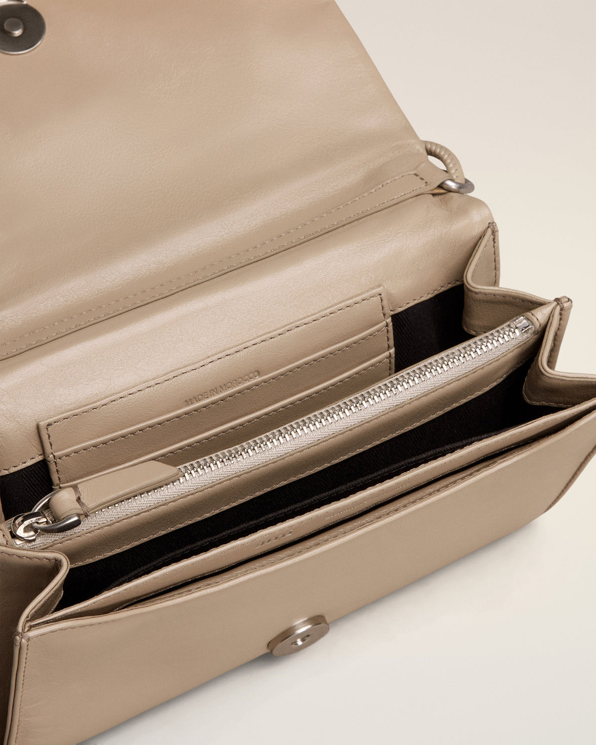 Beige Leather Voulez-Vous Wallet Strap