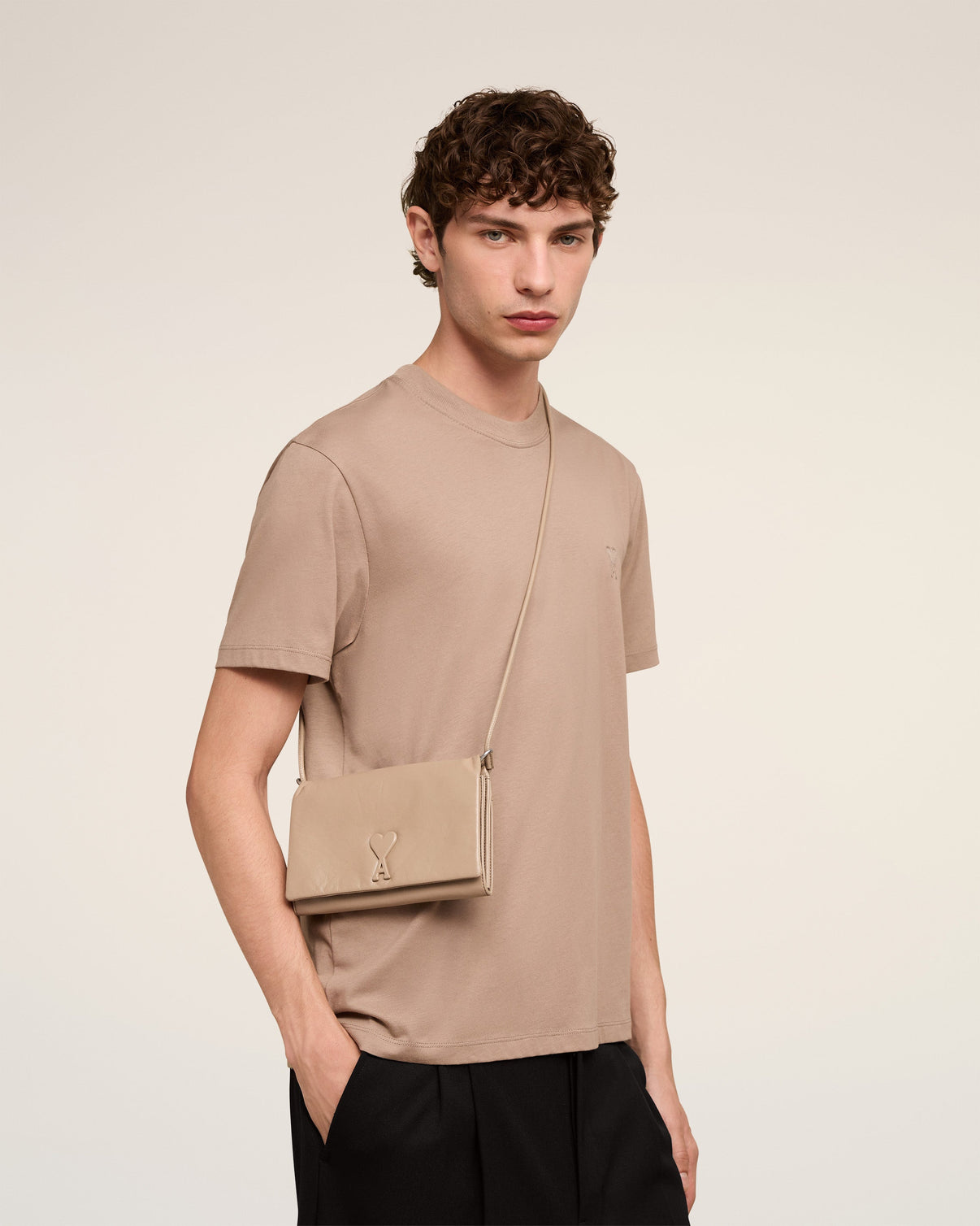 Beige Leather Voulez-Vous Wallet Strap
