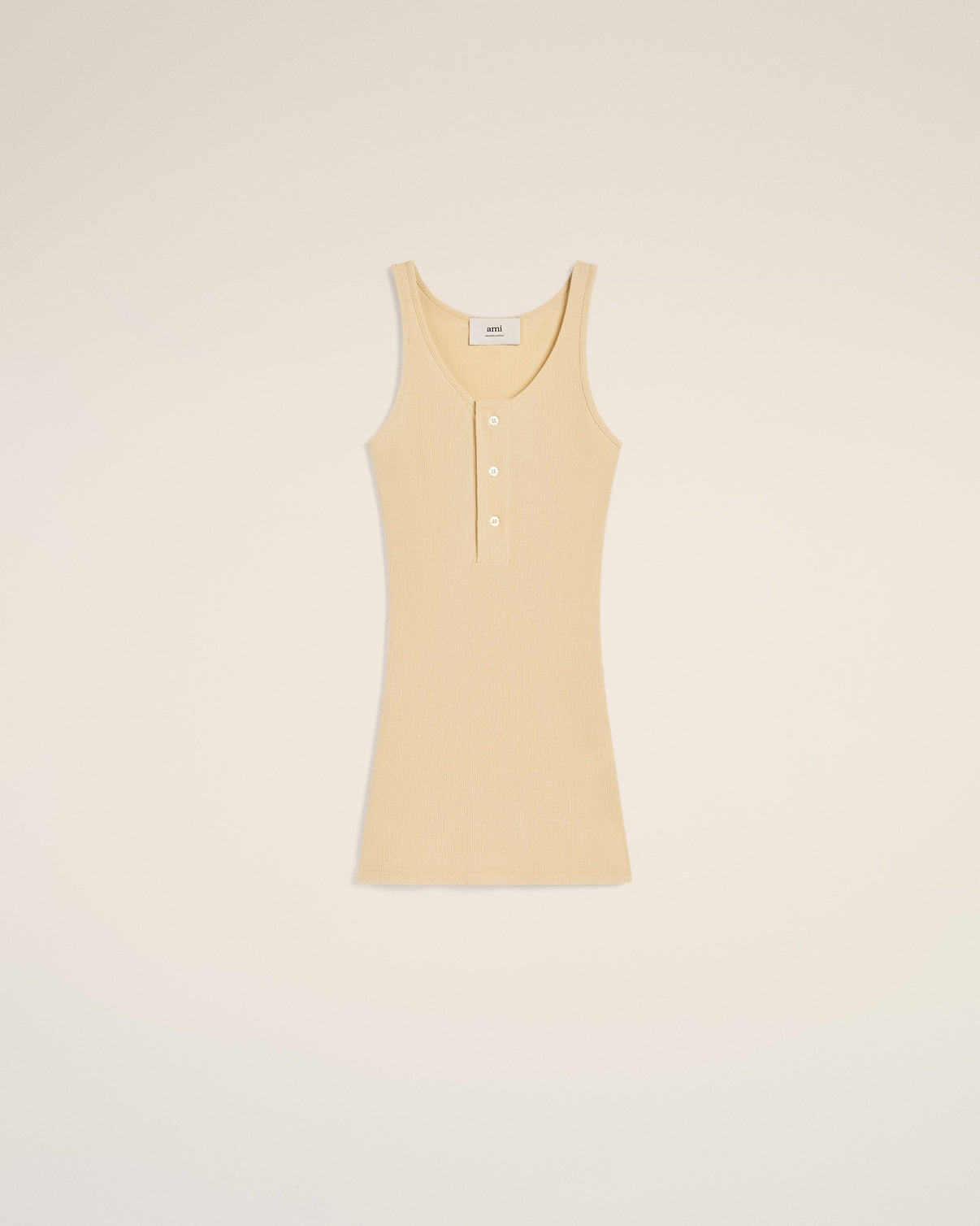 Beige Light Ribbed Jersey Tanktop