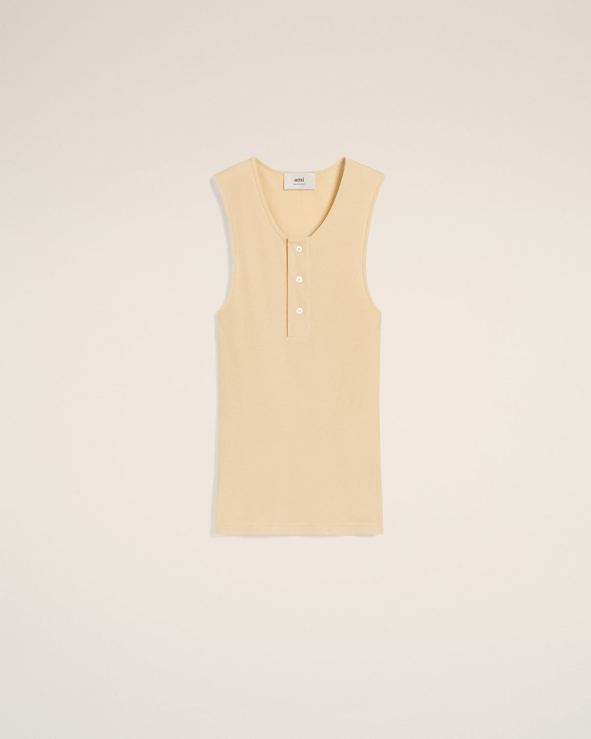 Beige Light Ribbed Jersey Tanktop
