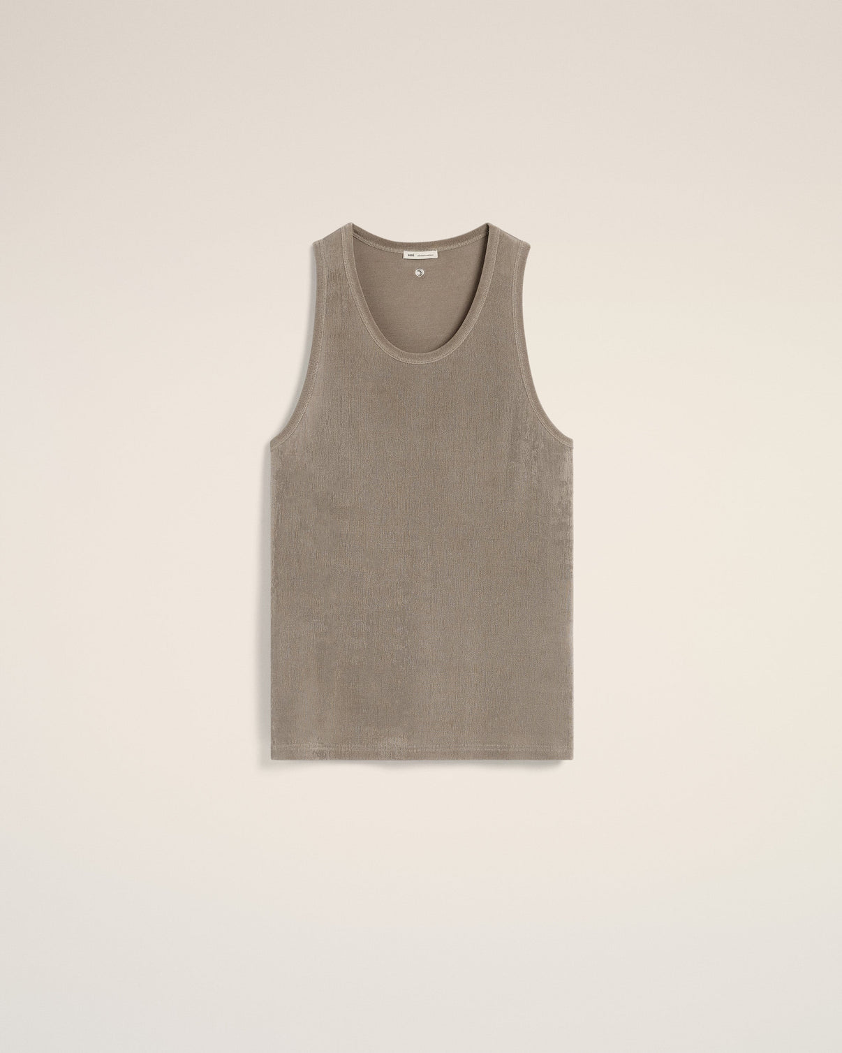 Beige Light Shiny Rib Jersey Tanktop
