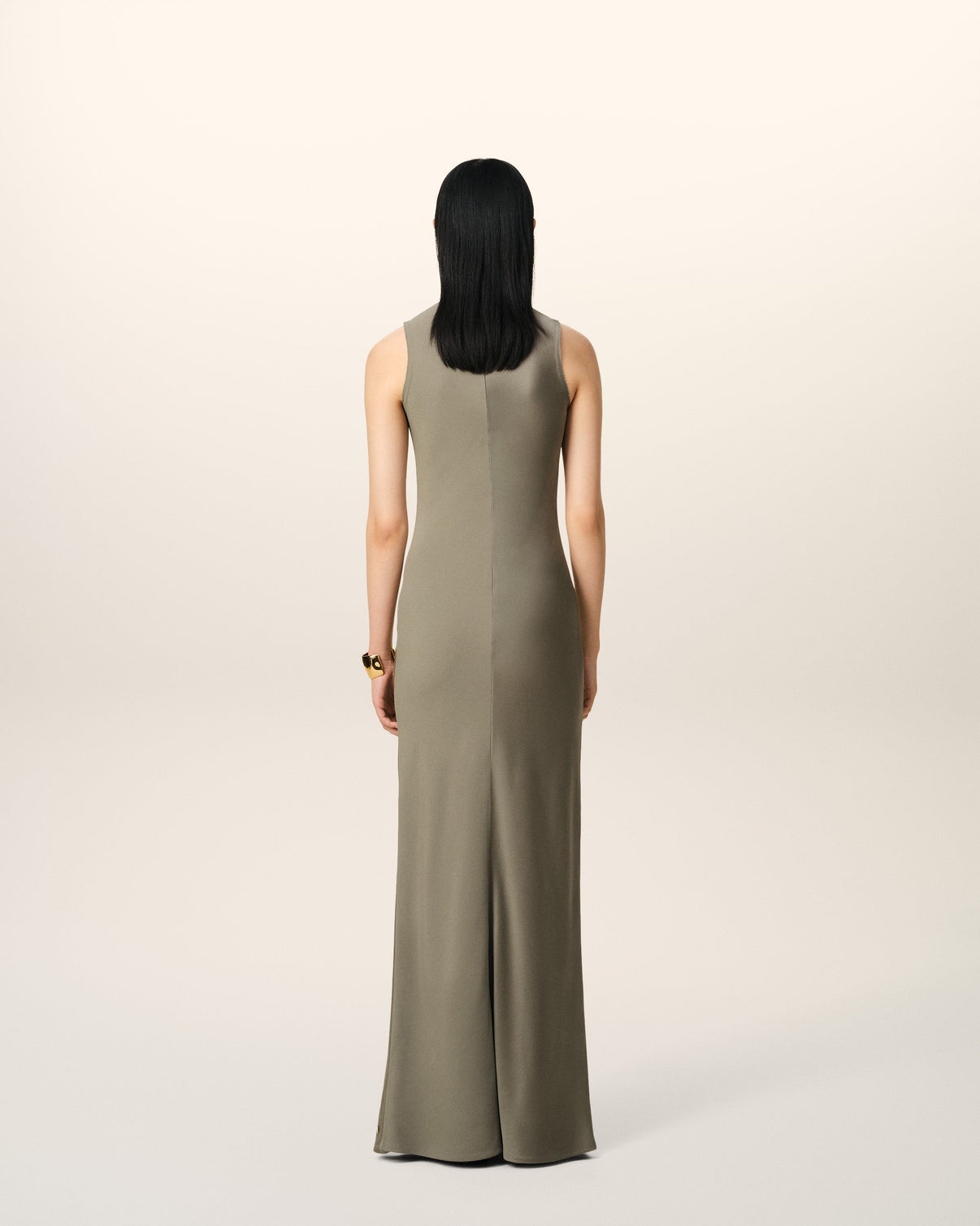 Beige Long Straight Dress