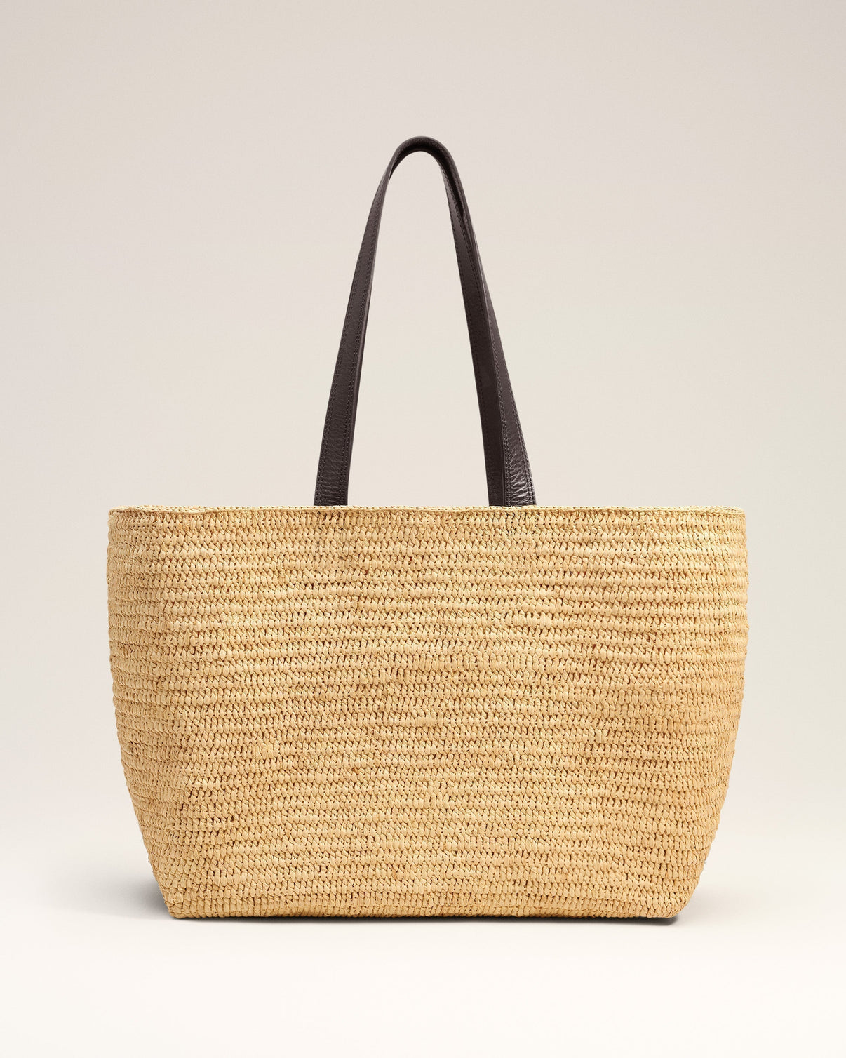 Beige Natural Raffia Tote Bag