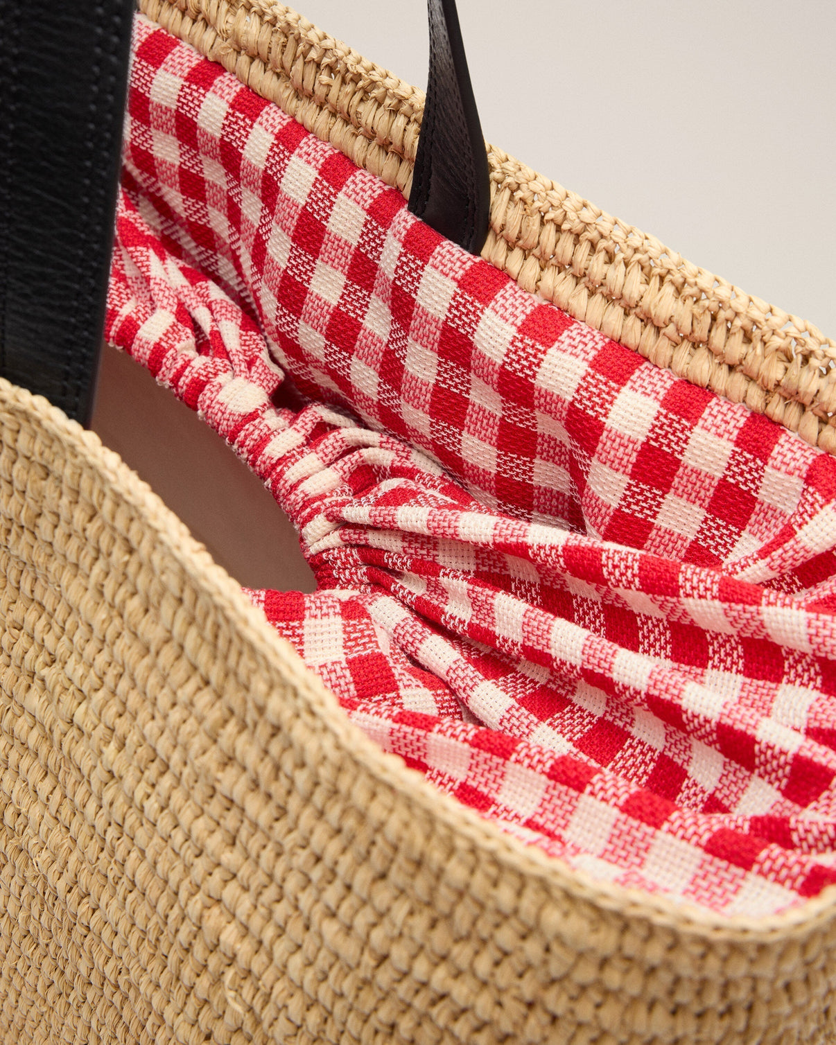 Beige Natural Raffia Tote Bag