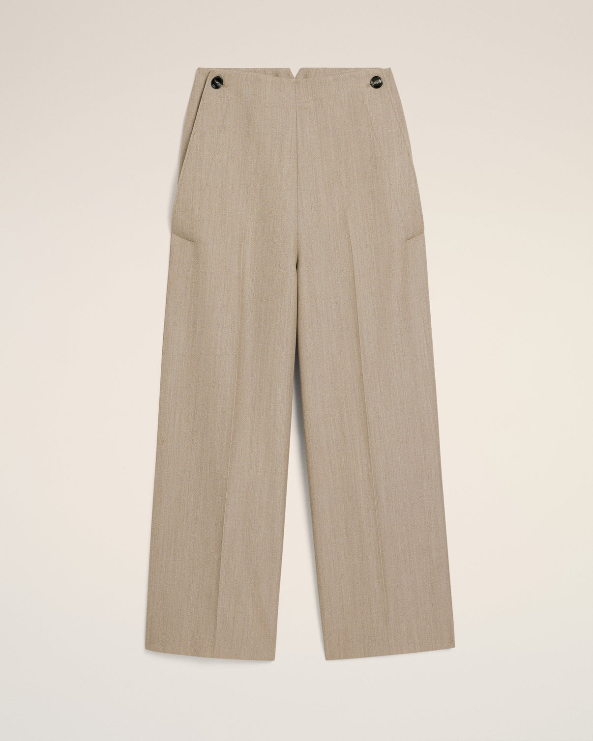 Beige New Wool Sailor Trousers