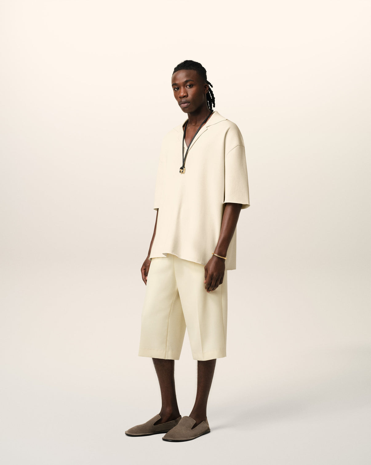 Beige Short Sleeve Polo