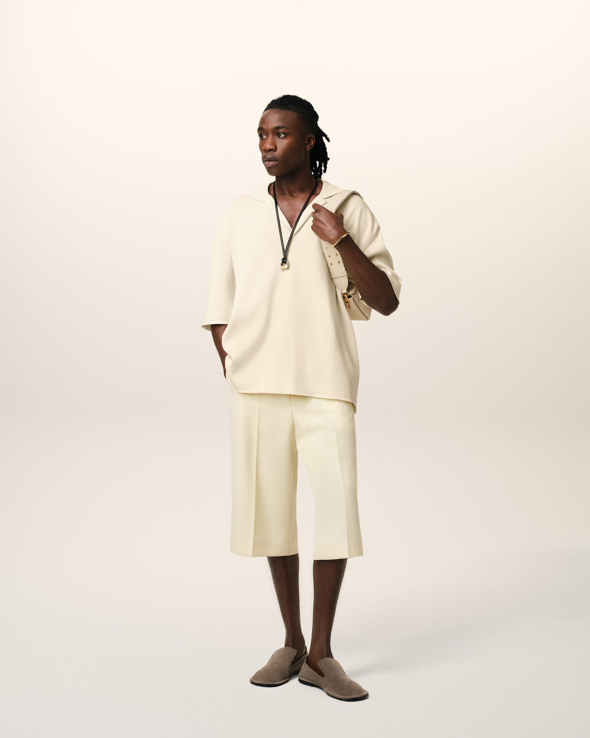 Beige Short Sleeve Polo